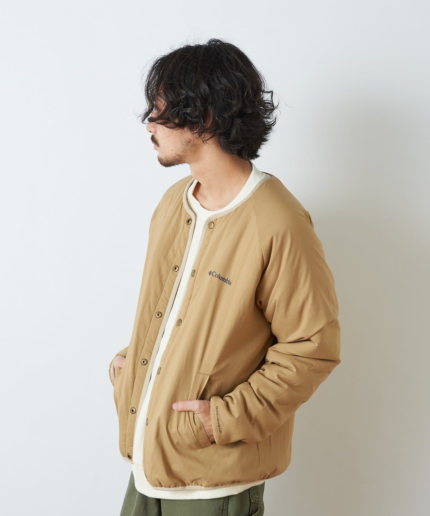説明動画有】【Columbia/コロンビア】別注ボアリバーシブルブルゾン 限定販売激安 Columbia コロンビア チェック柄 コート ブルゾン ジャケット ノーカラージャケット