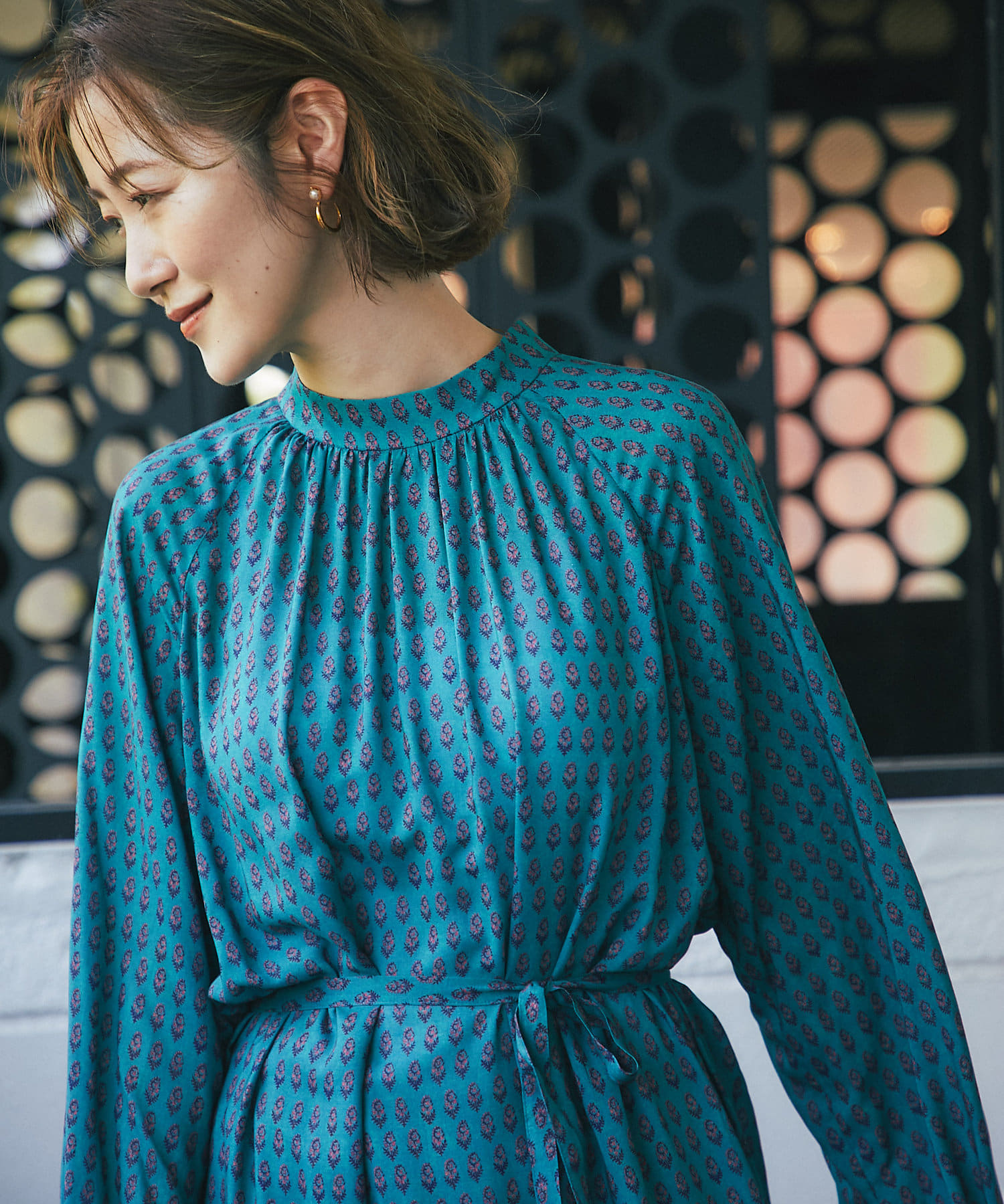 Ipeker イペカ ヴィンテージプリントギャザーワンピース Rive Droite リヴドロワ レディース Pal Closet パルクローゼット パルグループ公式ファッション通販サイト