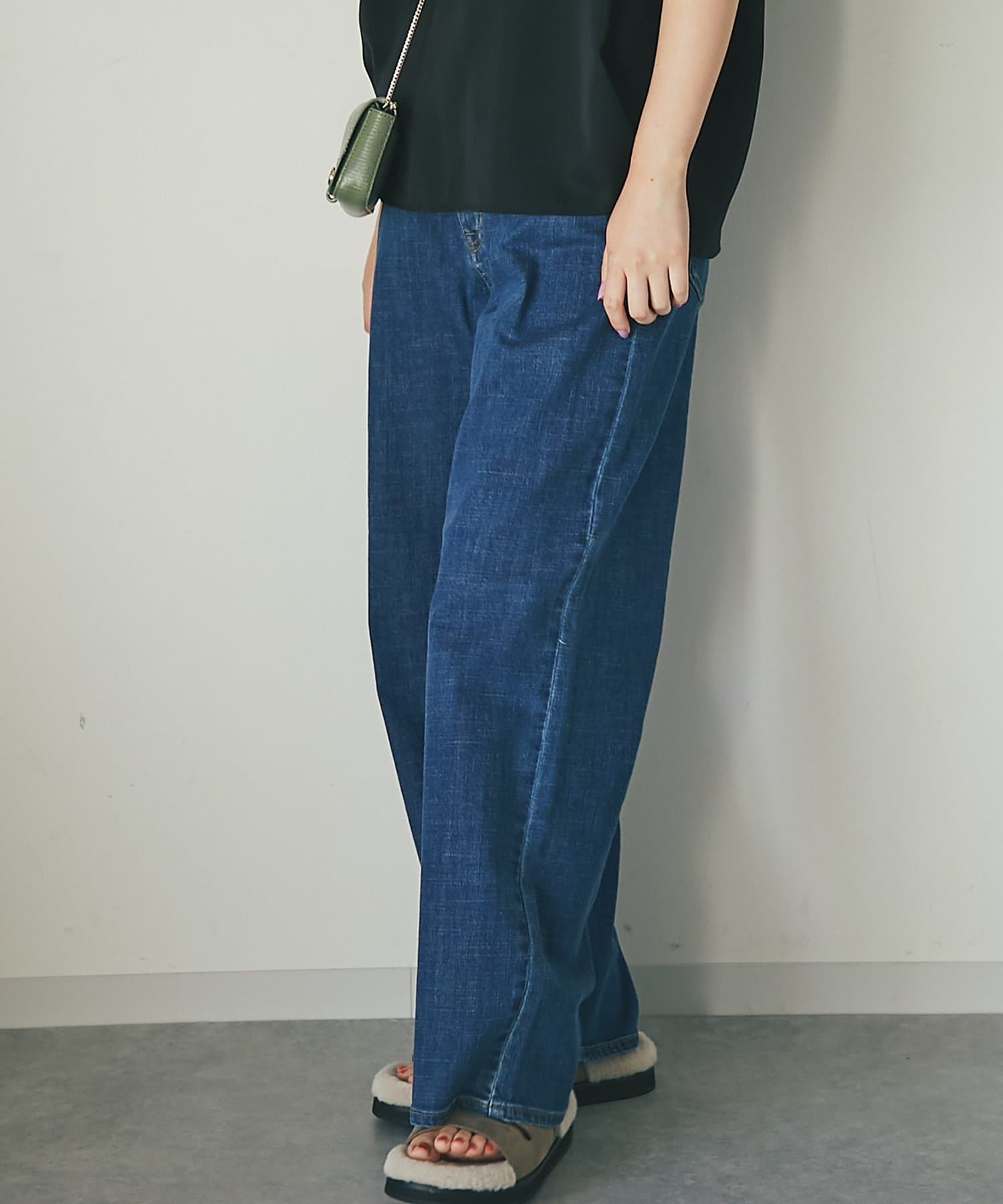 定番人気のスッキリ見えパンツ イージーワイドデニムパンツ Un Dix Cors アンディコール レディース Pal Closet パルクローゼット パルグループ公式ファッション通販サイト