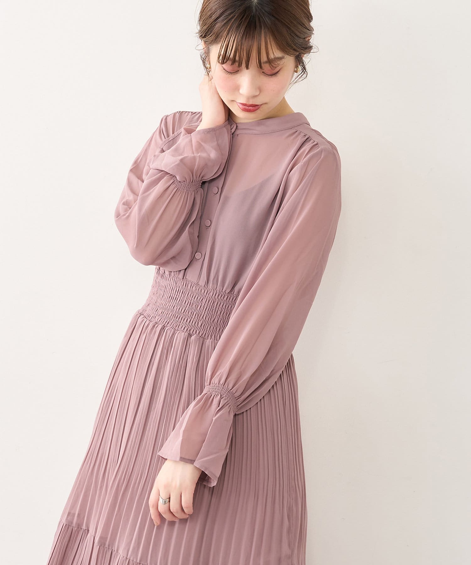 ランダムプリーツプチハイティアードワンピース | natural couture