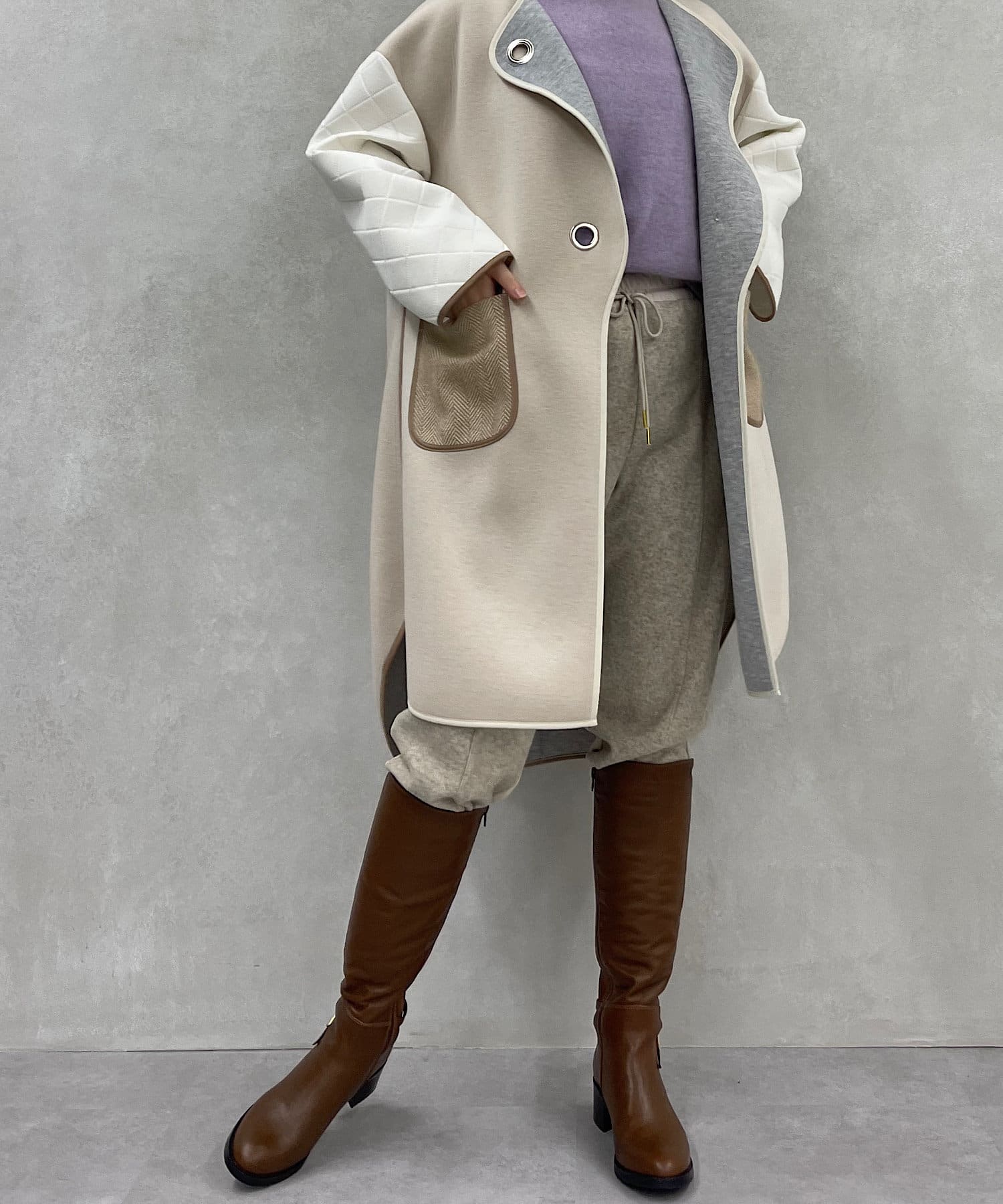 異素材バーボタンコート Jena Espace Merveilleux ジェナ エスパスメルヴェイユ レディース Pal Closet パルクローゼット パルグループ公式ファッション通販サイト