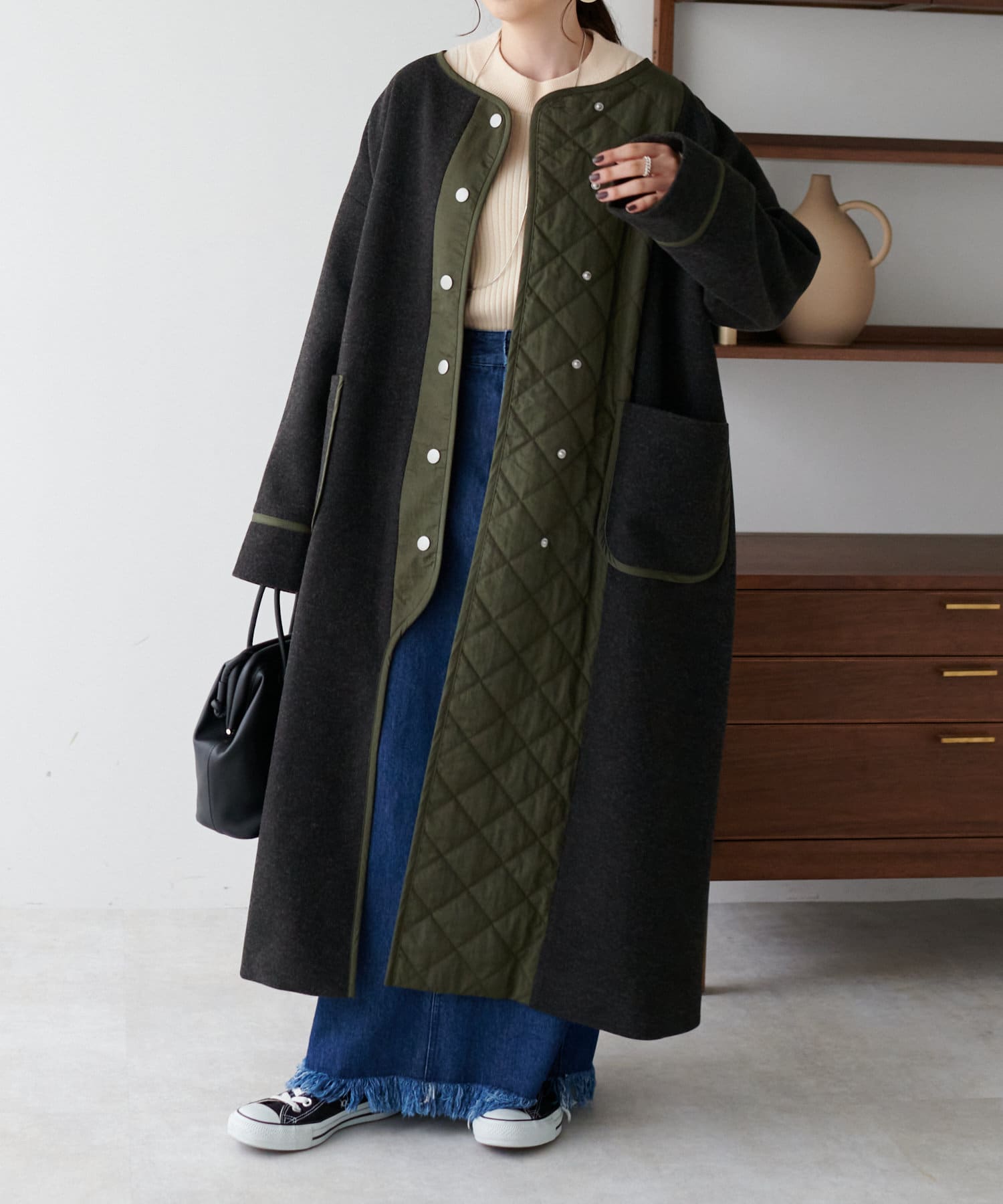 独特の上品 Diesel 異素材ロングコート ロングコート Labelians Fr