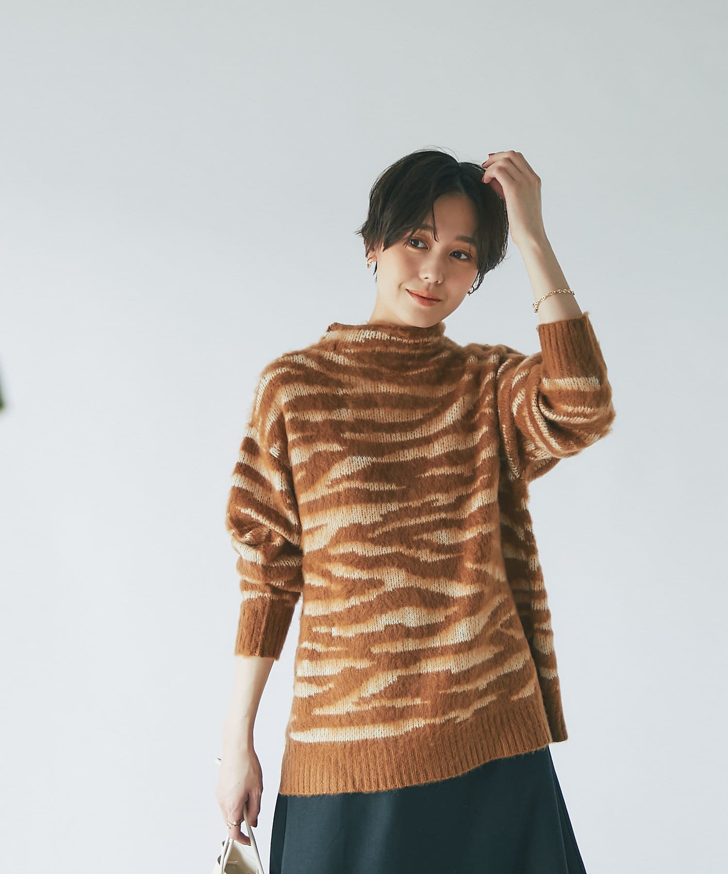 un dix cors(アンディコール) ここでしか手に入らない！【WEB限定】ゼブラ柄モヘアニット