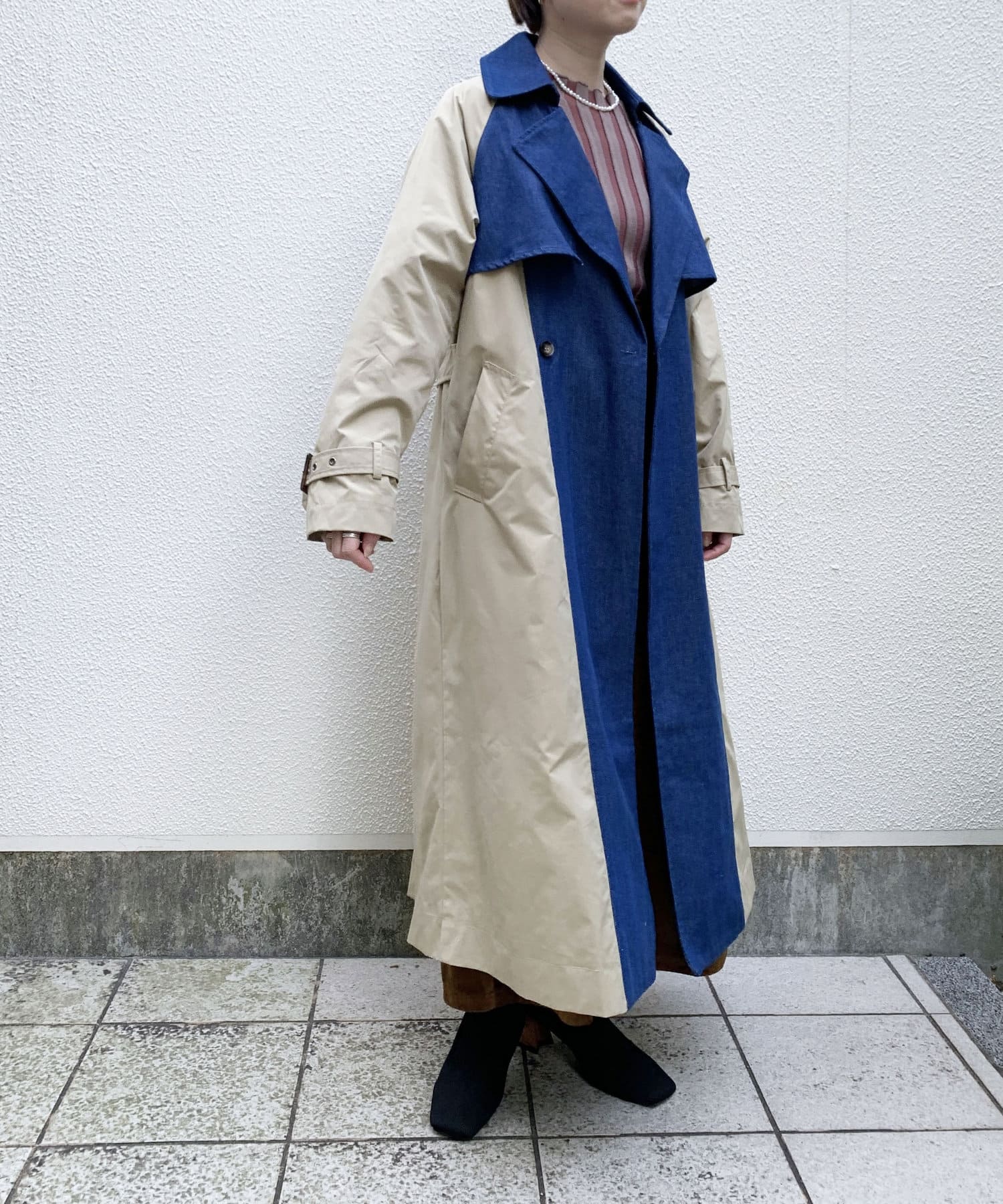 YOKE 21aw REVERSIBLE TRENCH COAT コート(デニム切替トレンチ YOKE 21aw REVERSIBLE TRENCH COAT コート(デニム切替トレンチ