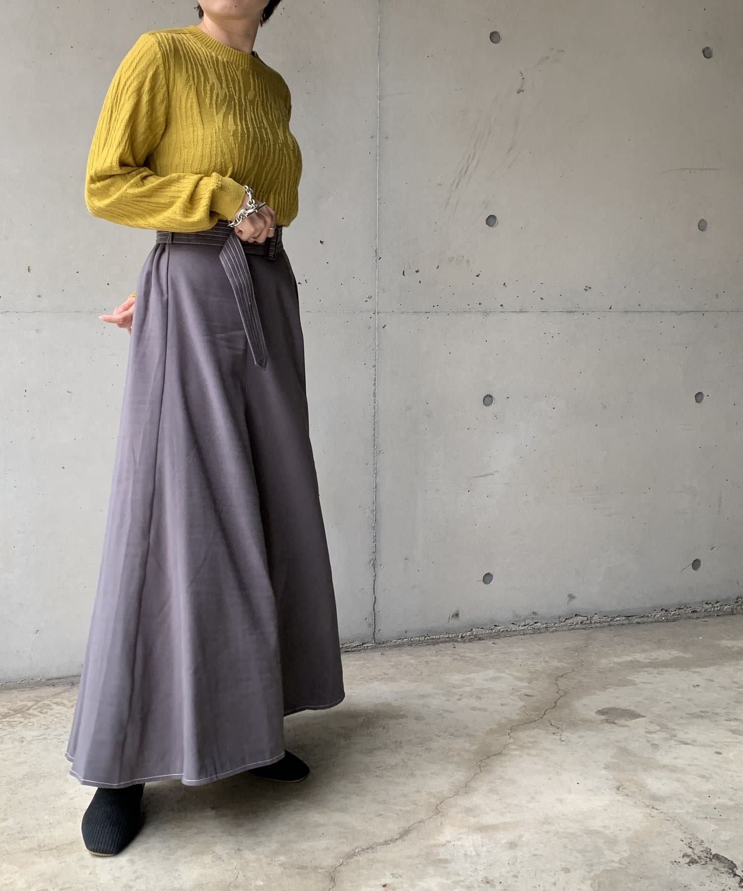 配色ステッチベルト付きスカート Thevon ゼヴォン レディース Pal Closet パルクローゼット パルグループ公式ファッション通販サイト