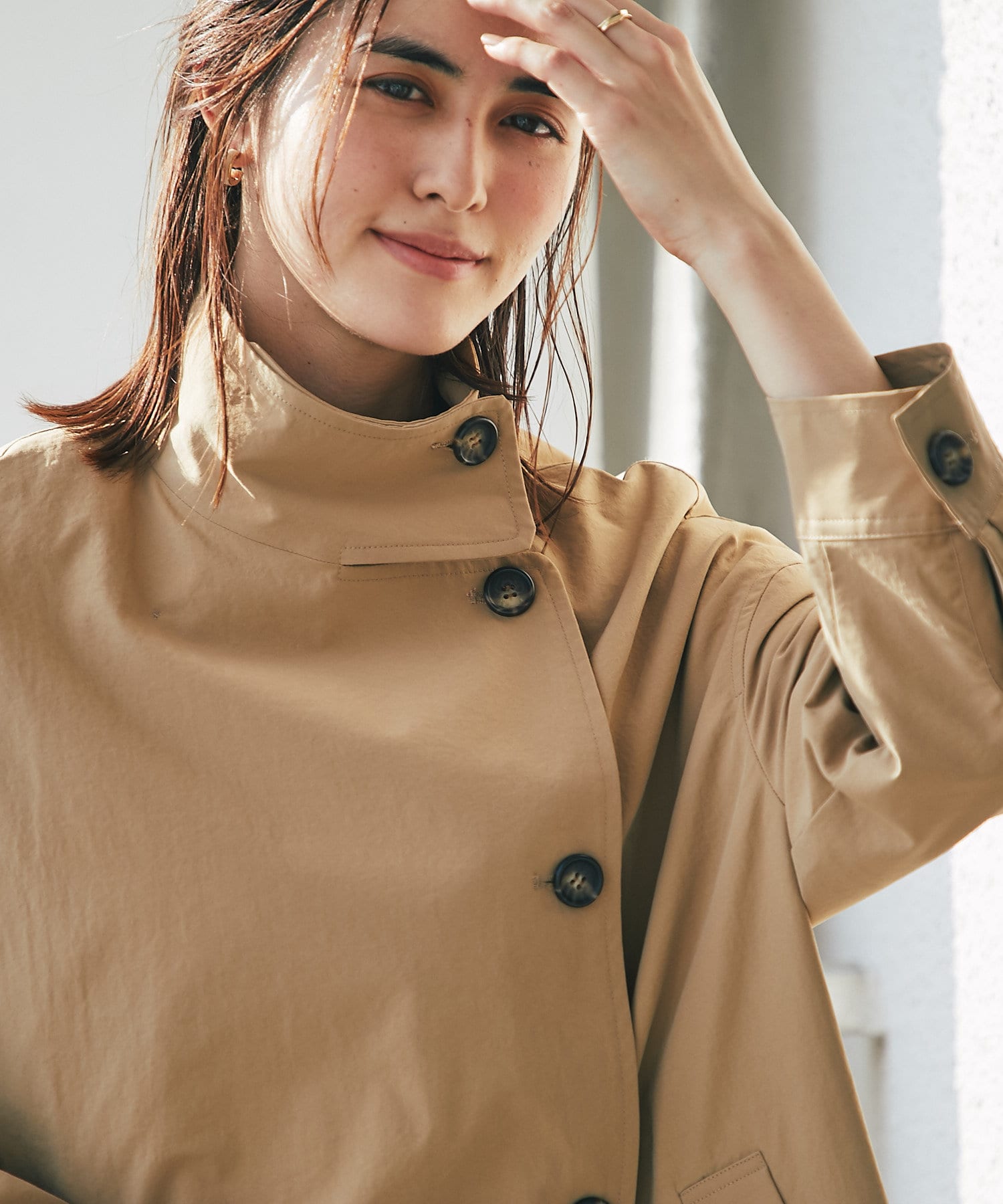 程よいハリで上品な素材感 高密度クロススタンドコート Un Dix Cors アンディコール レディース Pal Closet パルクローゼット パルグループ公式ファッション通販サイト