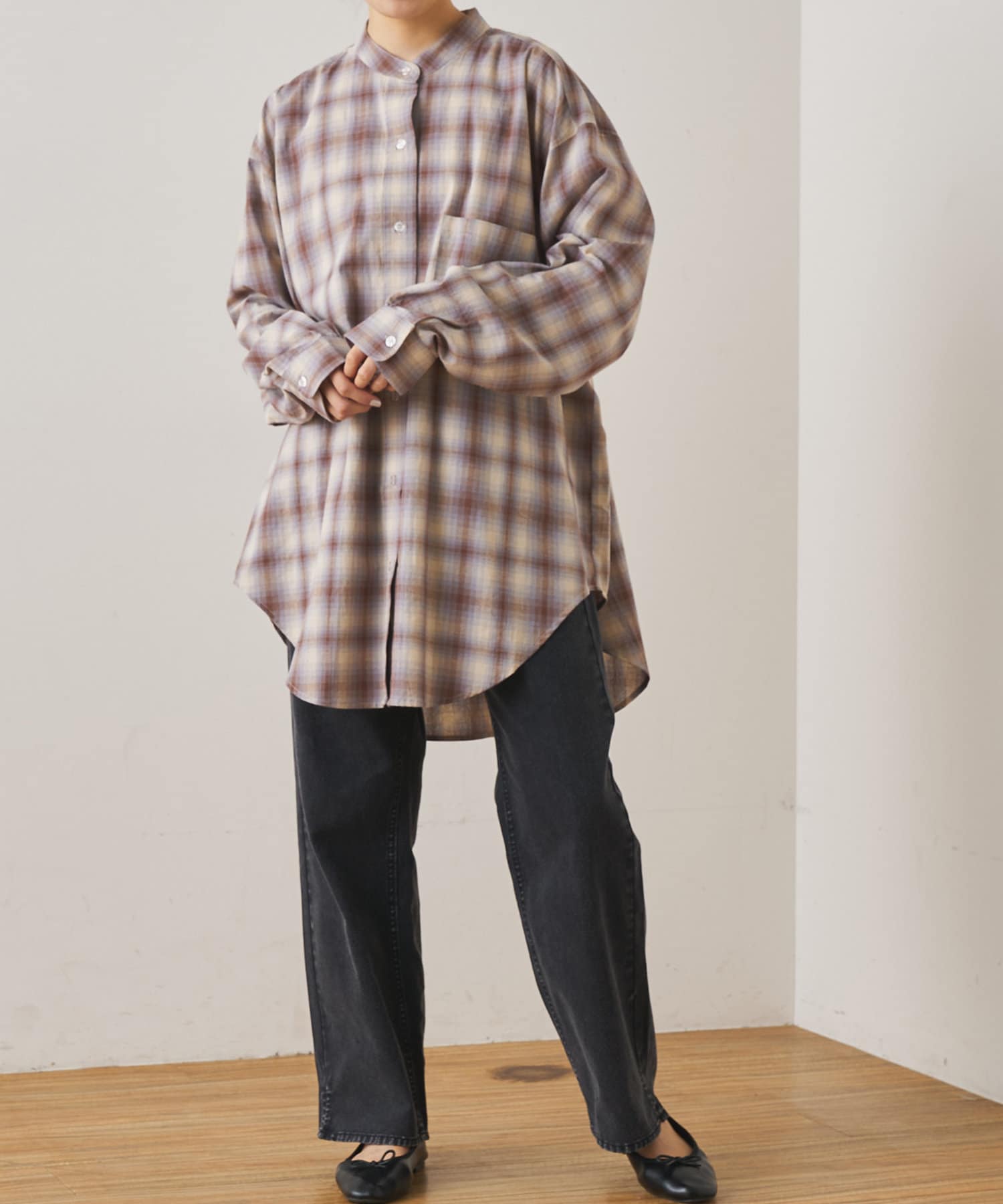 オンブレチェックシャツ | NICE CLAUP / OLIVE des OLIVE OUTLET(ナイ