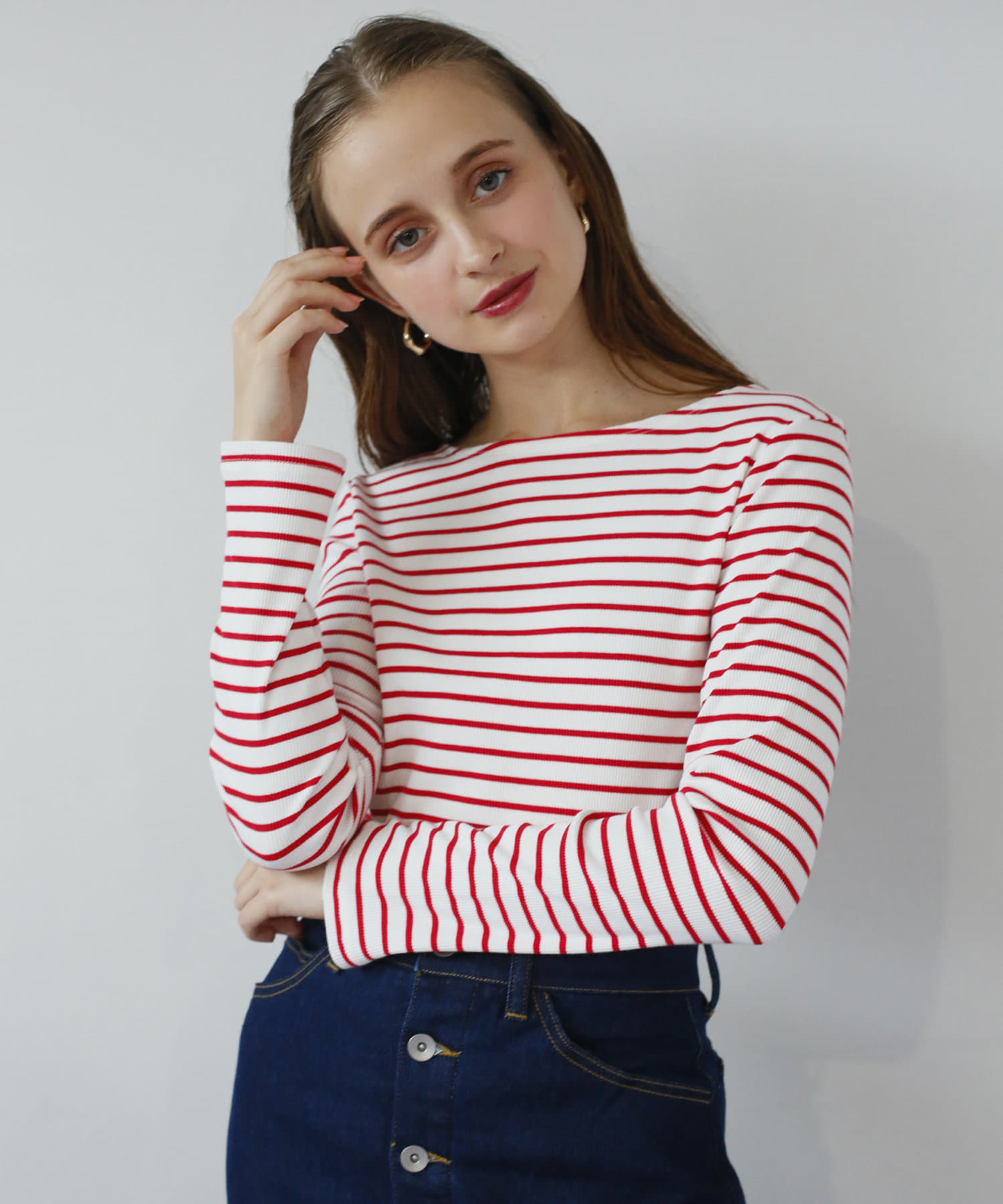 バックリボンボーダートップス Seemi By Nice Claup シーミーバイナイスクラップ レディース Pal Closet パルクローゼット パルグループ公式ファッション通販サイト