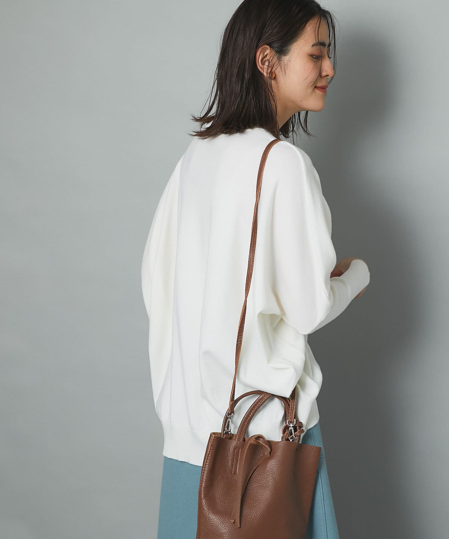 un dix cors(アンディコール) 【袖すっきり華奢見えニット】ビエラヤーンバックボリュームニット