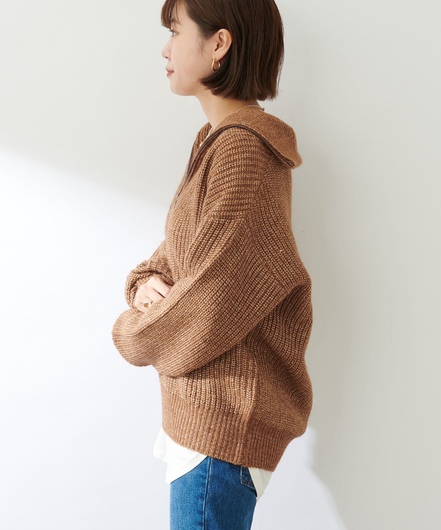 ラメ糸ZIPニットプルオーバー | SHENERY(シーナリー)レディース | PAL ...