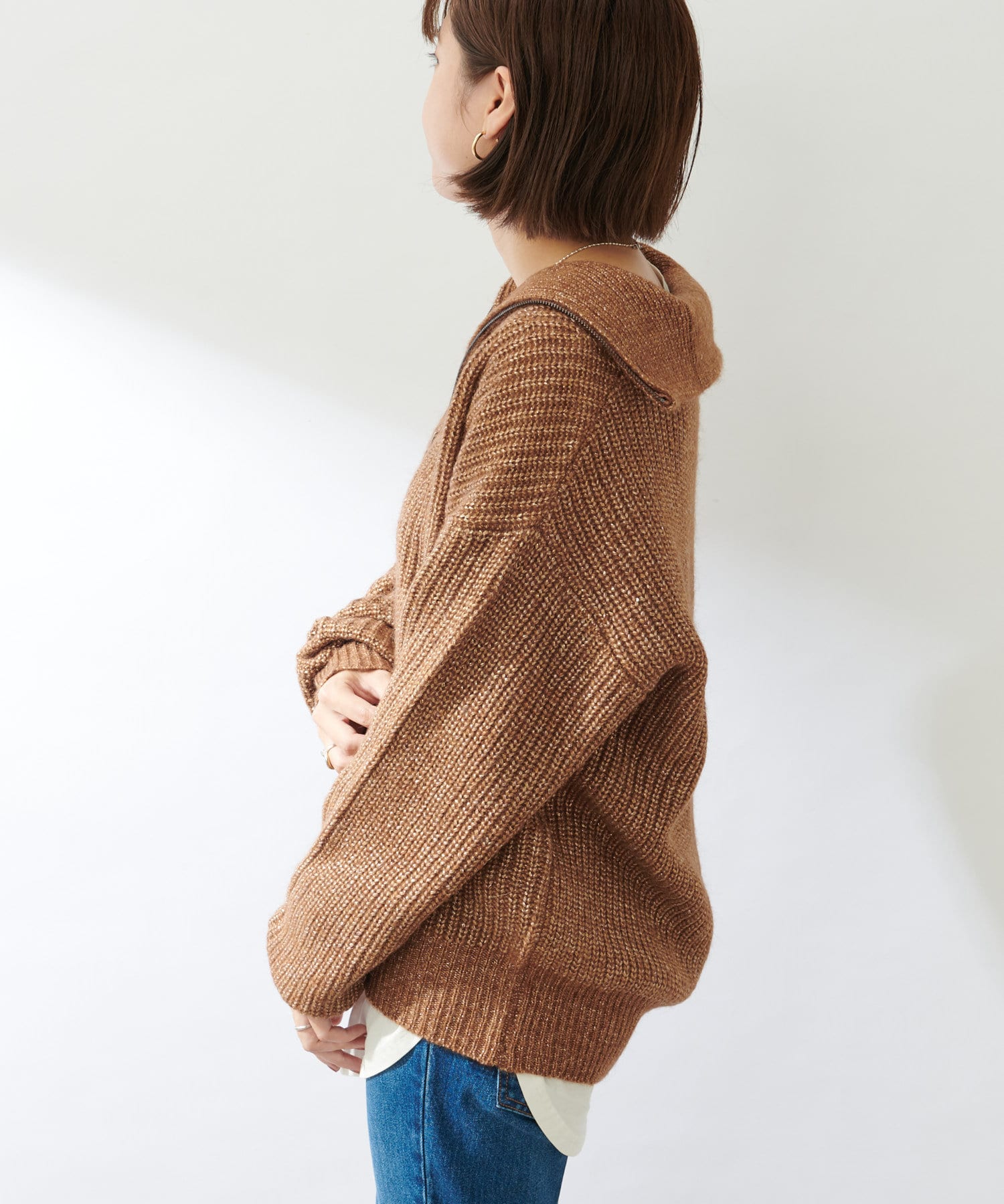 ラメ糸ZIPニットプルオーバー | SHENERY(シーナリー)レディース | PAL ...