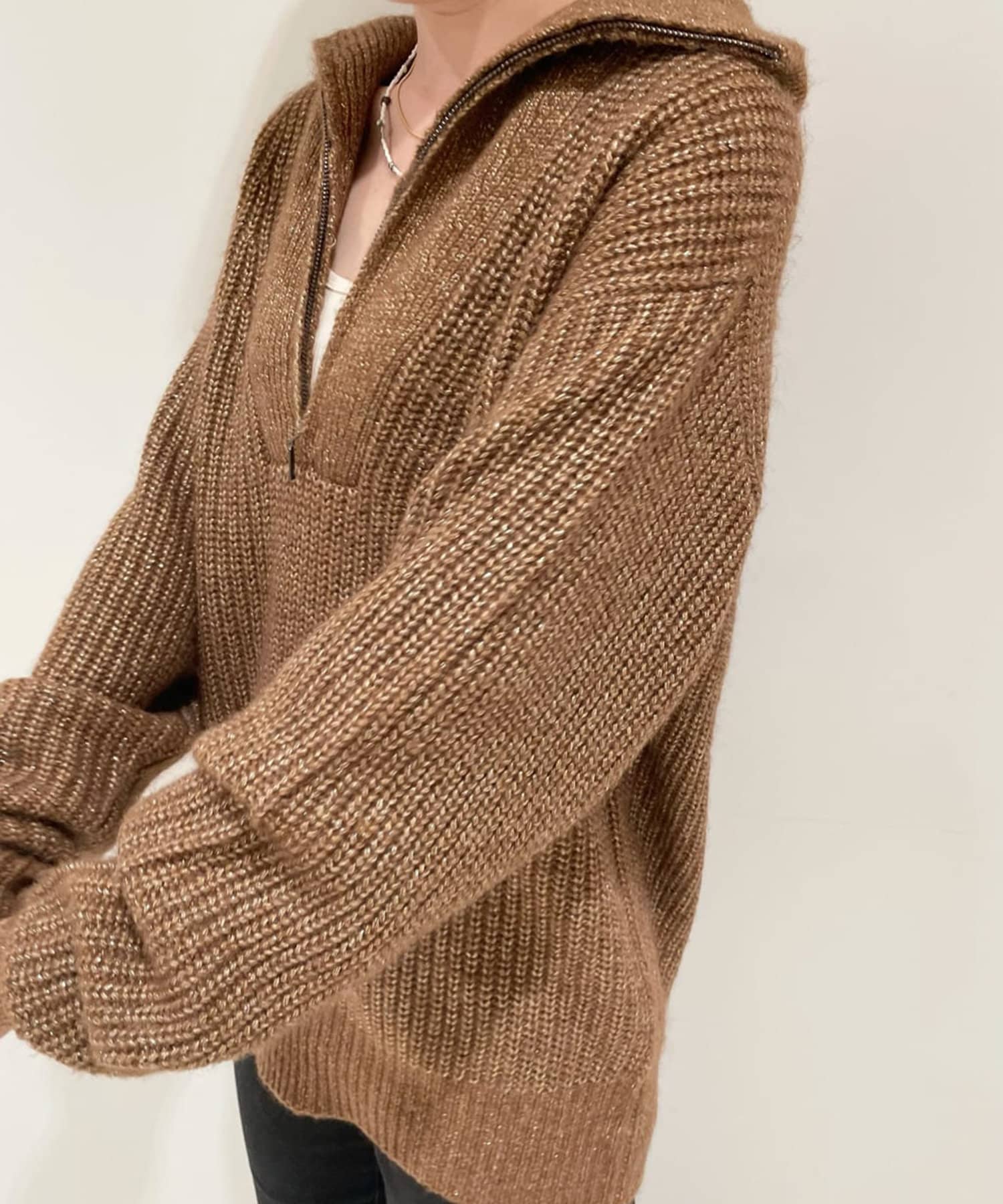 ラメ糸ZIPニットプルオーバー | SHENERY(シーナリー)レディース | PAL ...