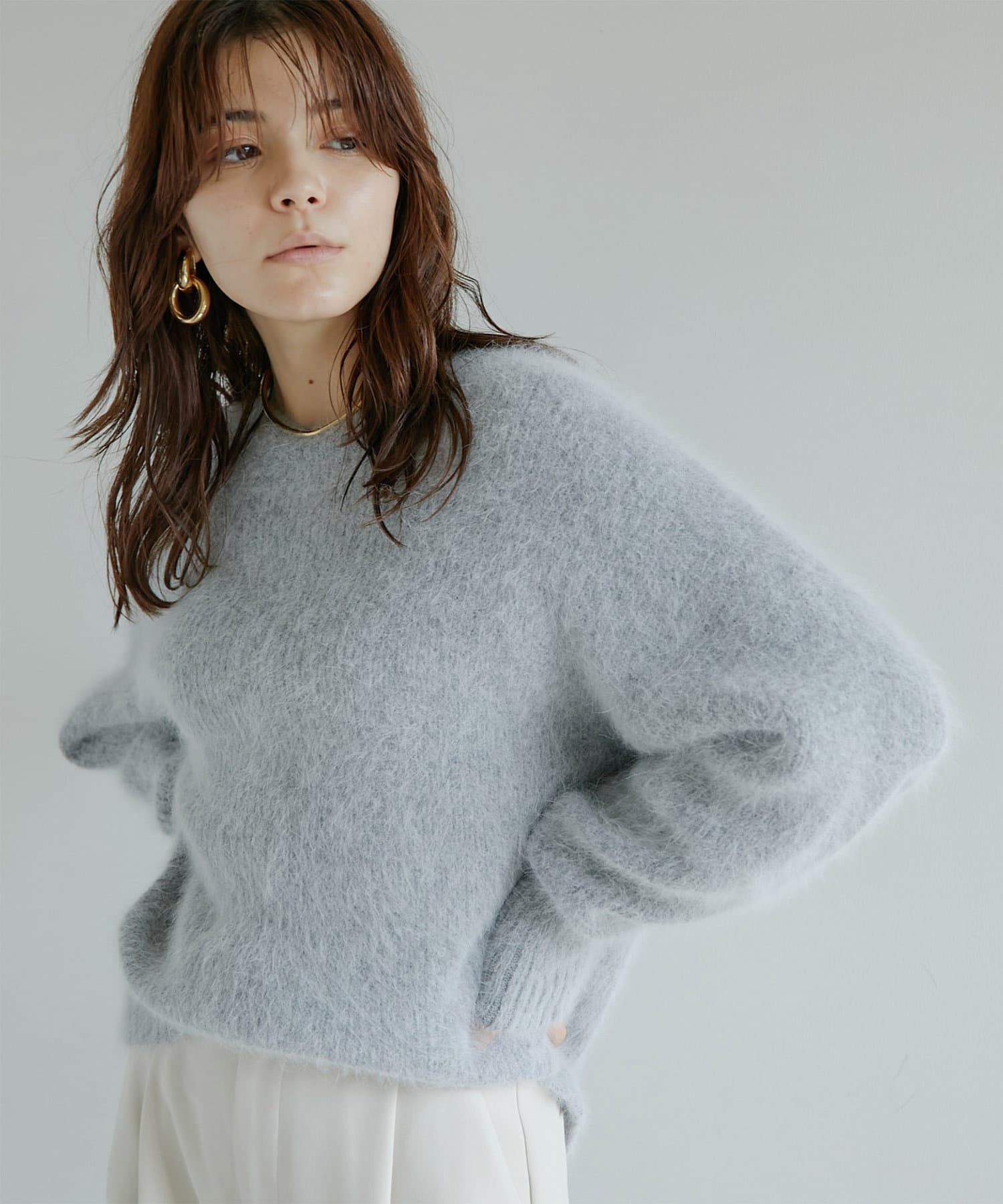 ウィムガゼット ×Marisol 21AW アンゴラクルーネックプルオーバー