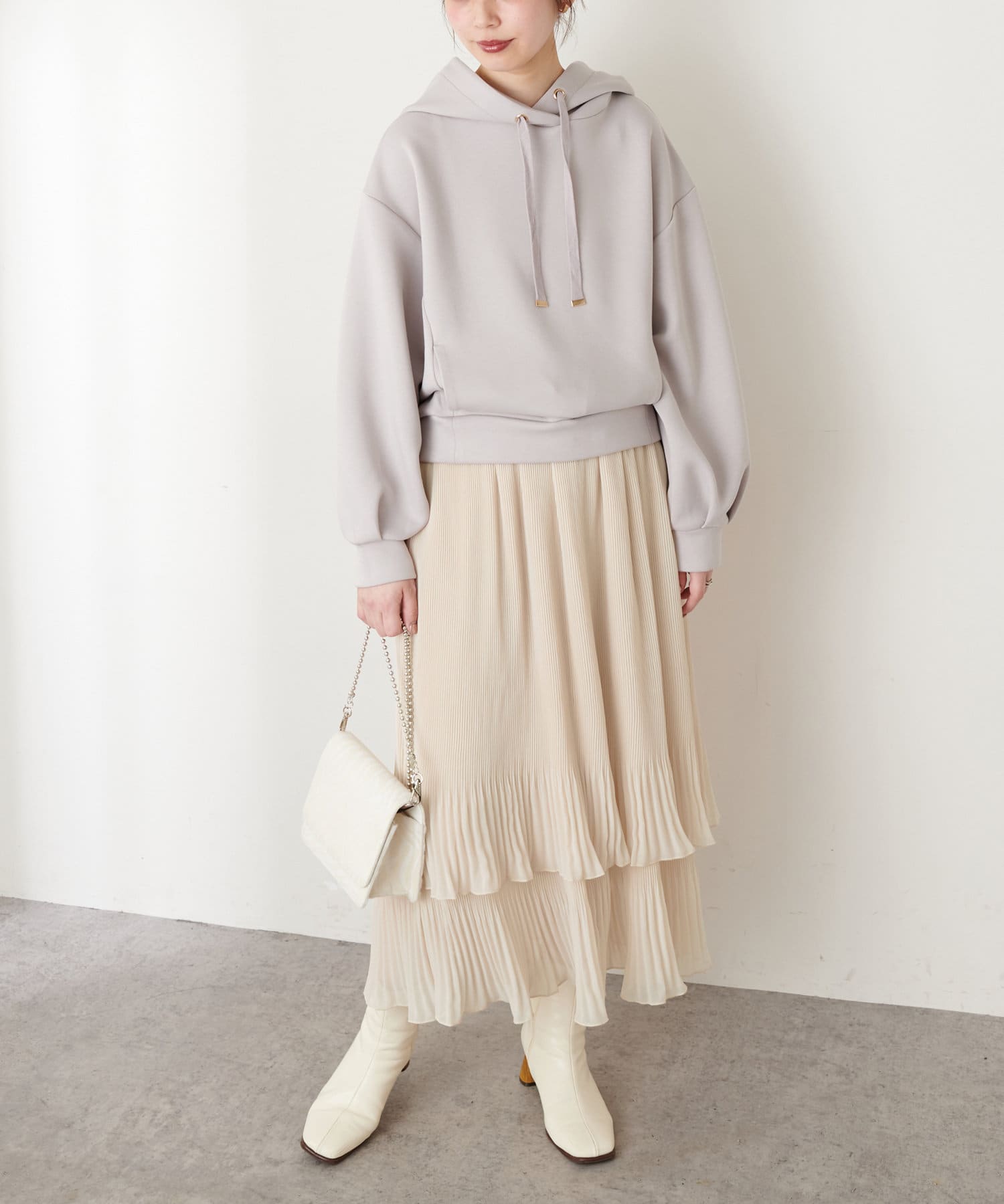 natural couture(ナチュラルクチュール) ティアード消しプリーツスカート