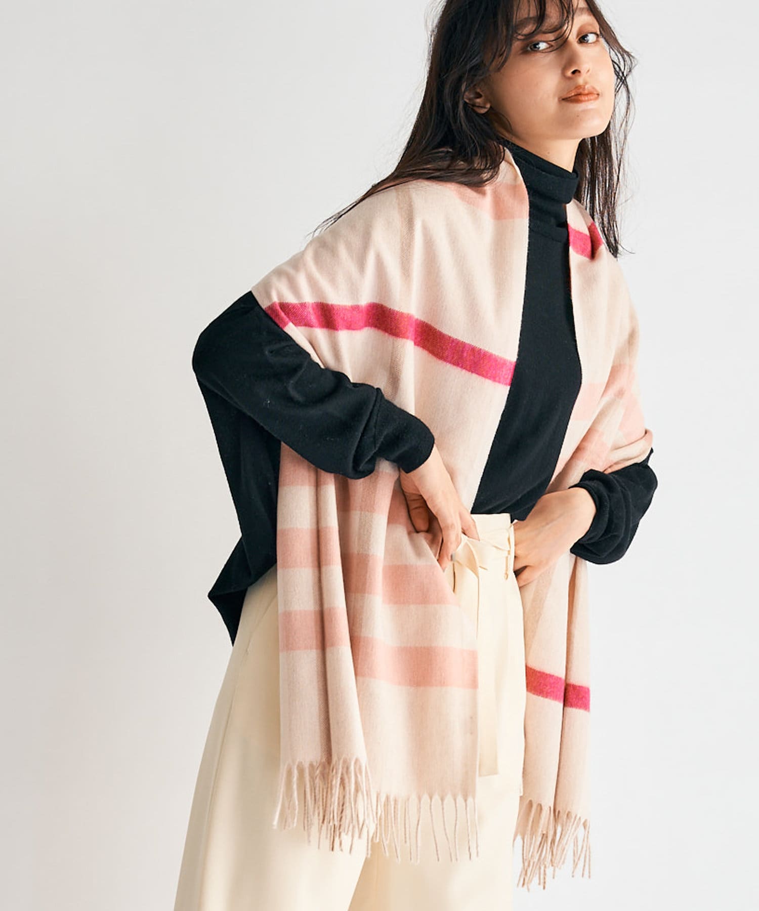 売れ筋がひクリスマスプレゼント！ チェザーレガッティカシミヤチェックストール ラブティックボンボン 小物