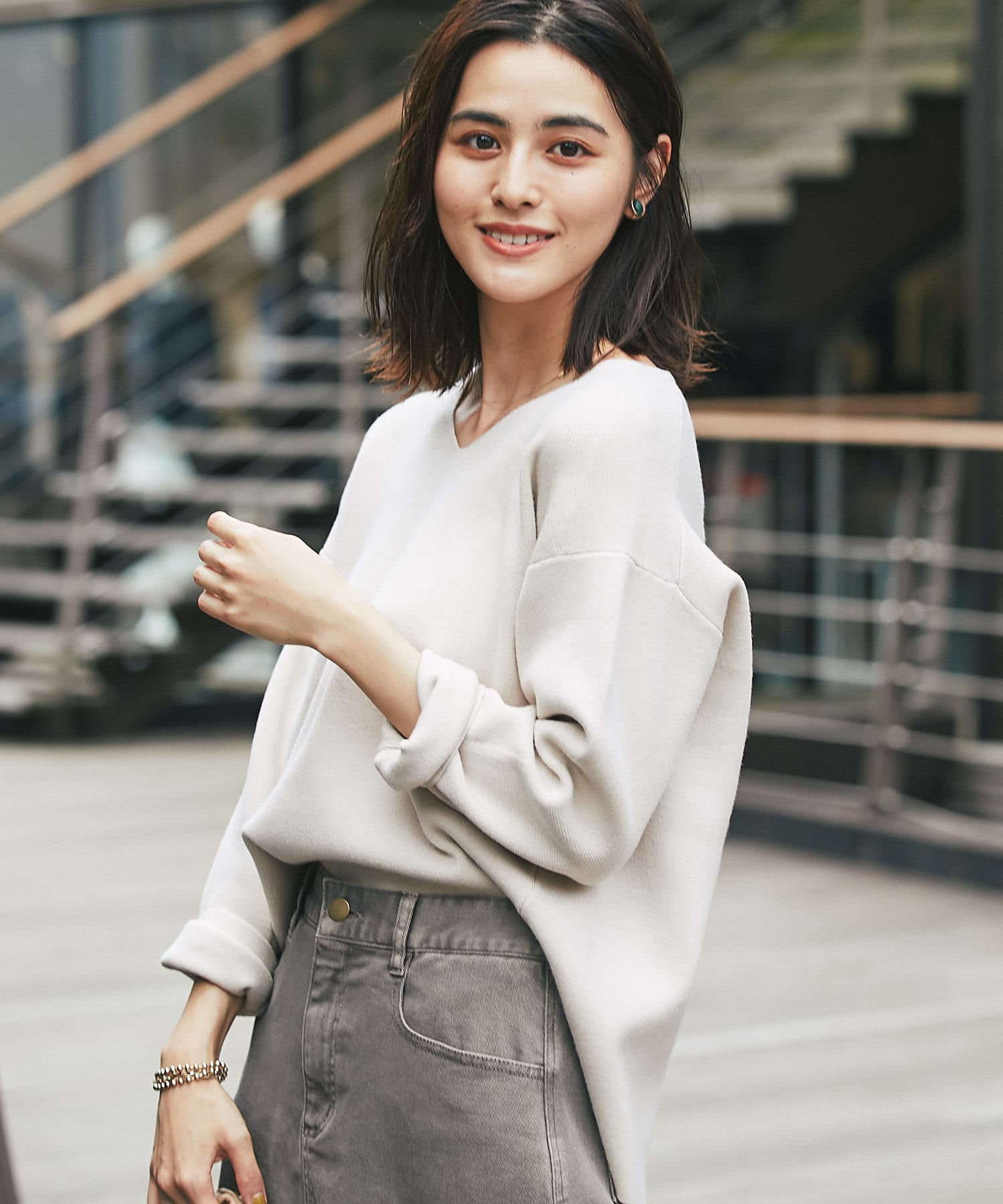 un dix cors(アンディコール) 【上質な名品ニット】ミラノリブVネックプルオーバーニット