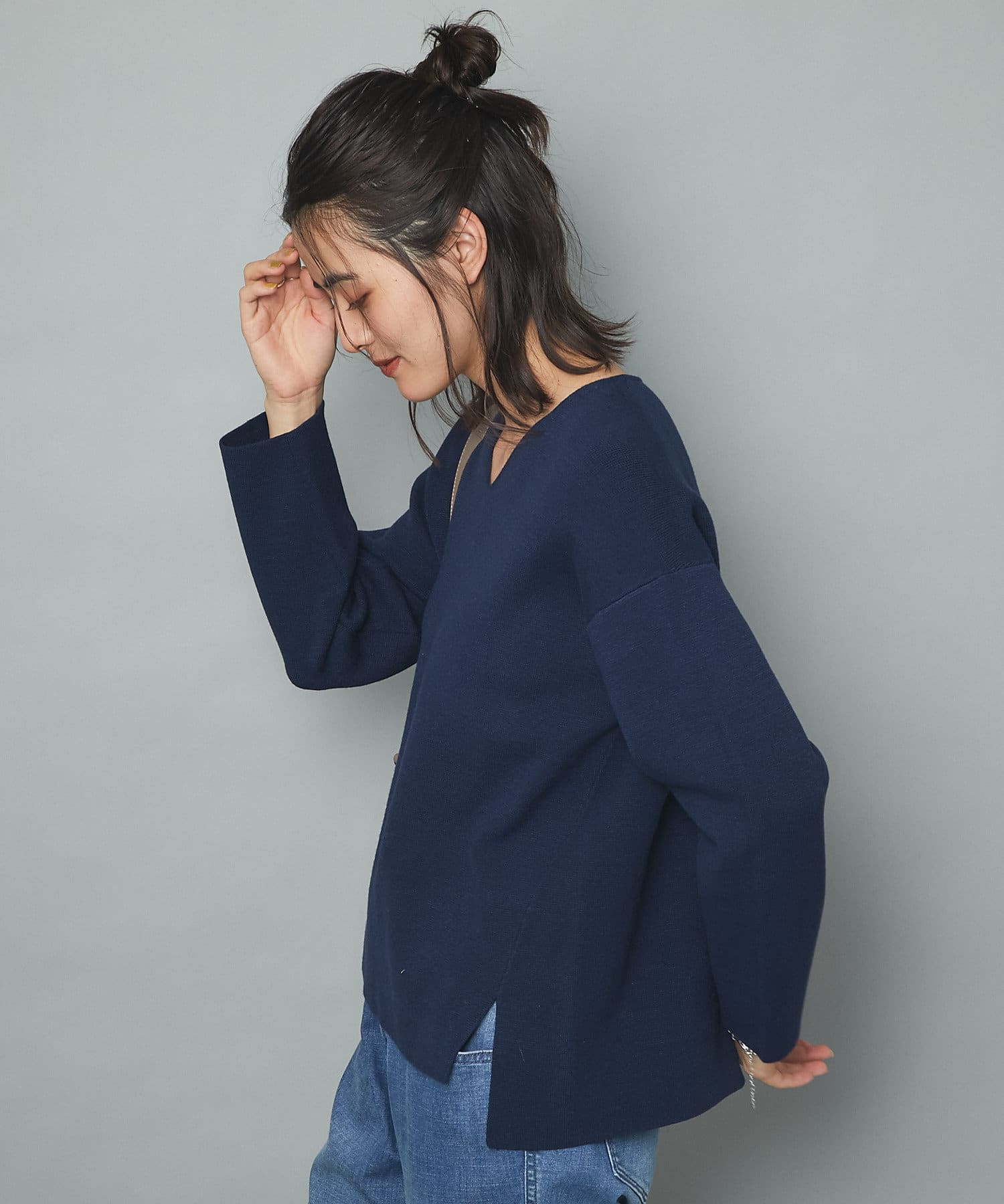 un dix cors(アンディコール) 【上質な名品ニット】ミラノリブVネックプルオーバーニット