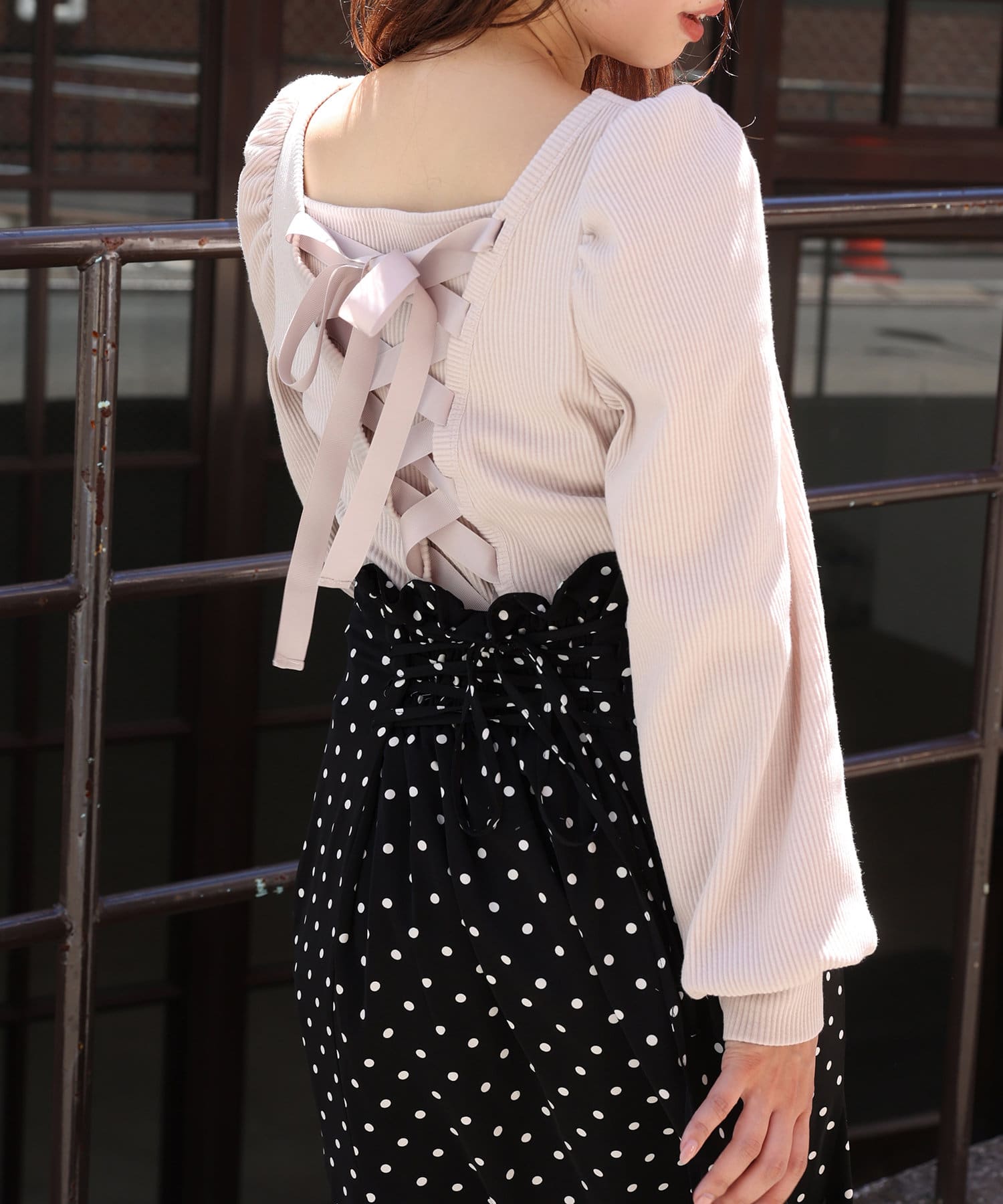 バックレースアップテレコトップス One After Another Nice Claup ワンアフターアナザー ナイスクラップ レディース Pal Closet パルクローゼット パルグループ公式ファッション通販サイト