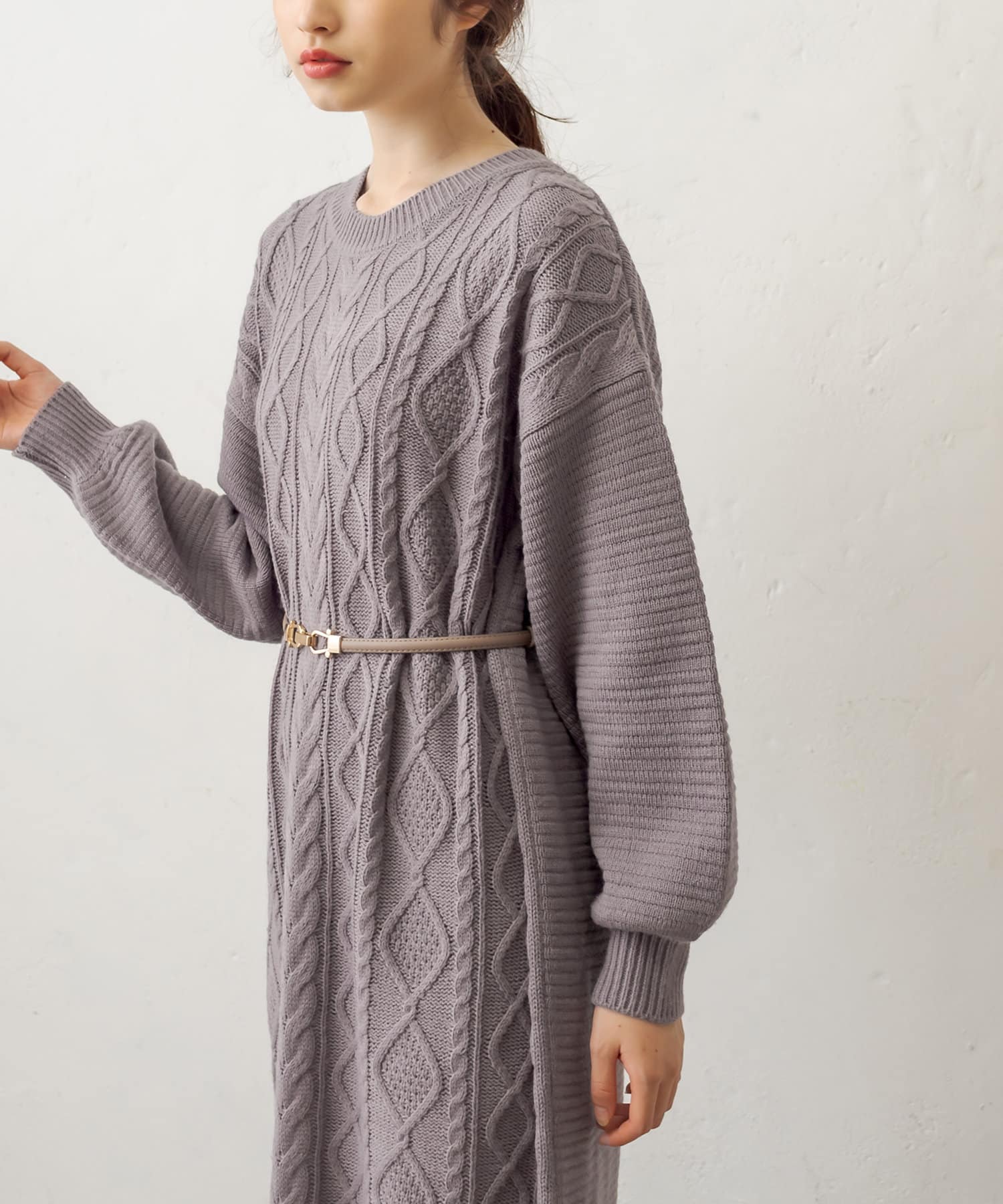 動画あり カラバリ最強 ベルト付ケーブルニットワンピース Olive Des Olive オリーブ デ オリーブ レディース Pal Closet パルクローゼット パルグループ公式ファッション通販サイト