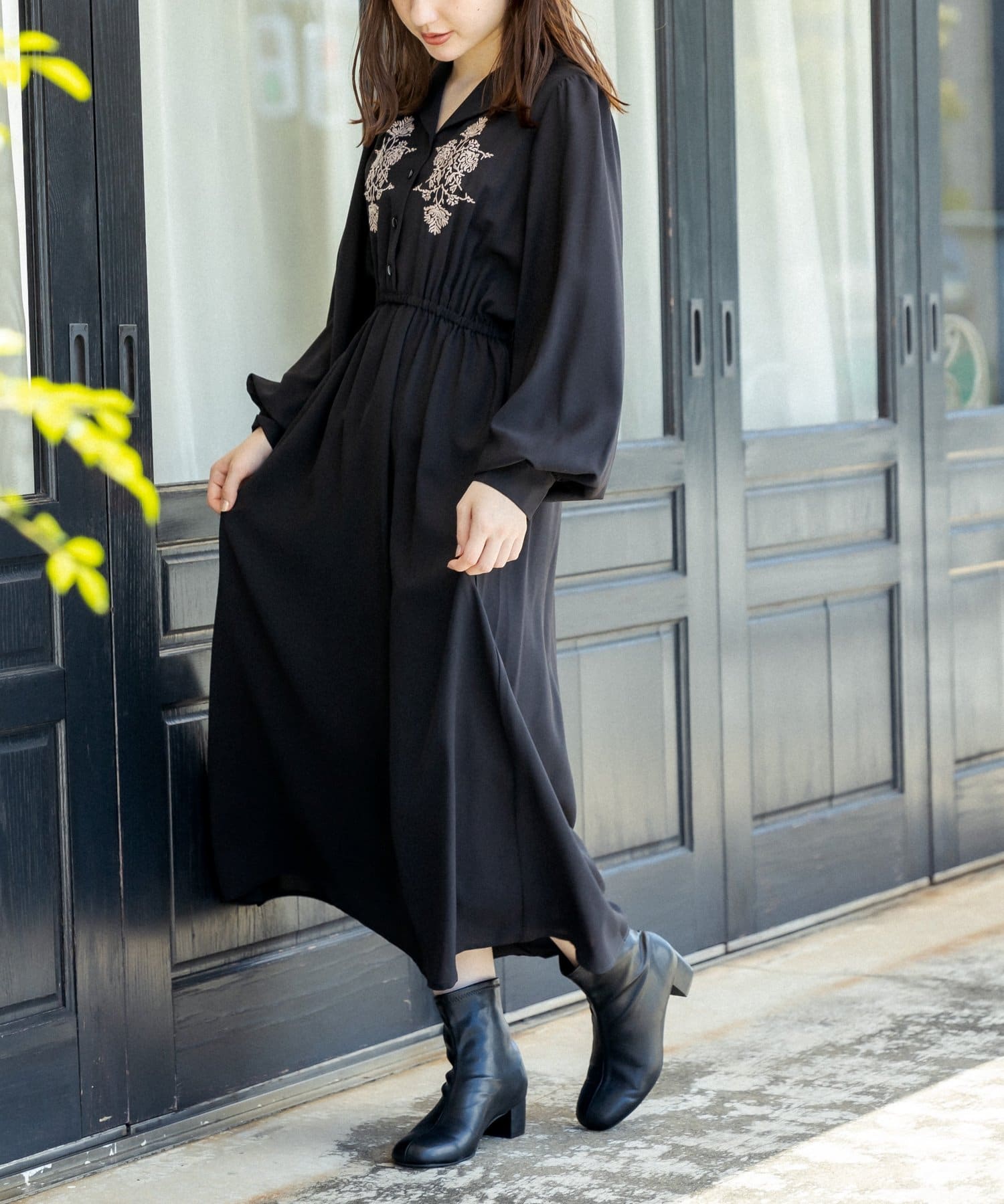 胸刺しゅう長袖開襟シャツワンピース Olive Des Olive オリーブ デ オリーブ レディース Pal Closet パルクローゼット パルグループ公式ファッション通販サイト