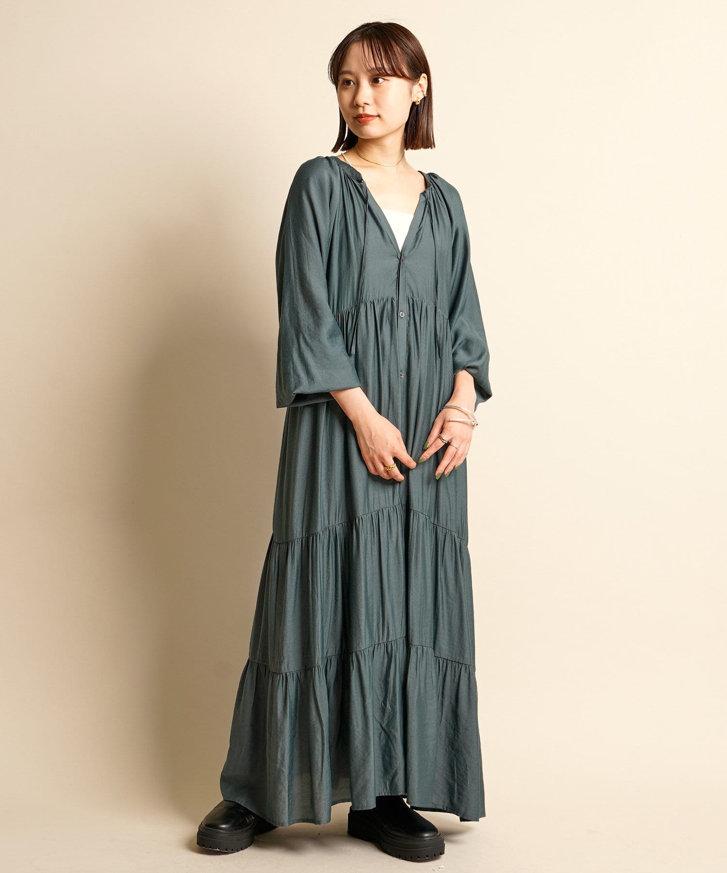 パルクロライブ紹介 Mline Web限定 ボリュームティアードワンピース Mystic ミスティック レディース Pal Closet パルクローゼット パルグループ公式ファッション通販サイト