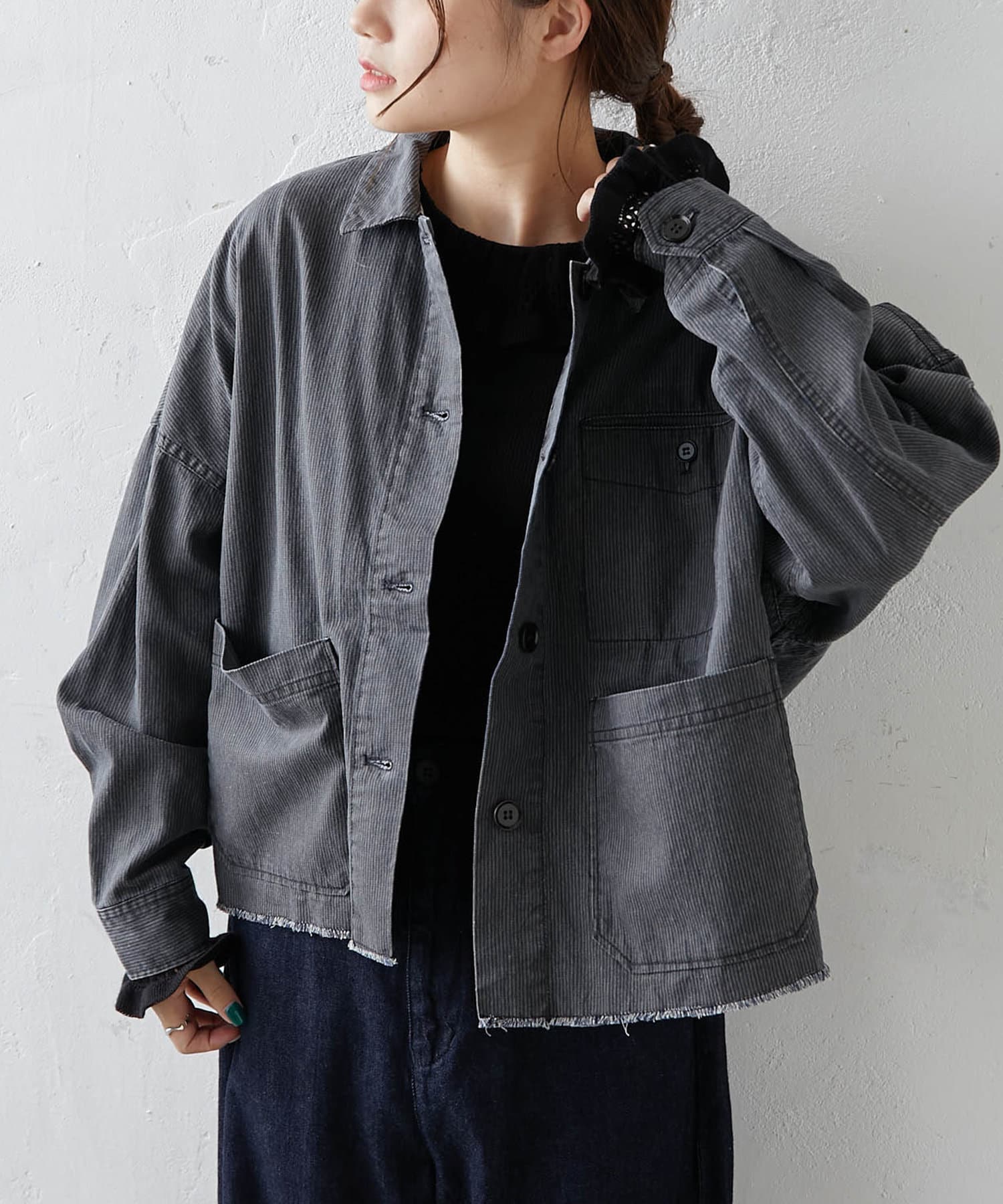 綿ヘンプヒッコリージャケット Pual Ce Cin ピュアルセシン レディース Pal Closet パルクローゼット パルグループ公式ファッション通販サイト