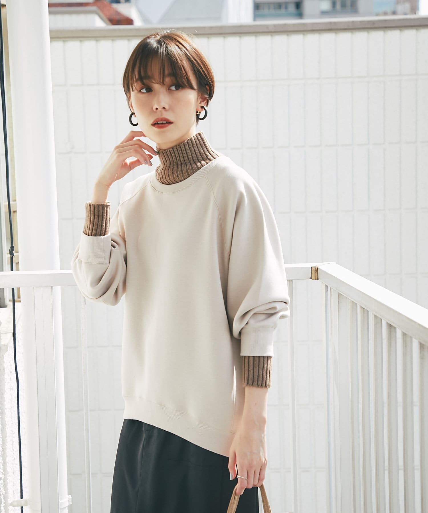 1枚で簡単おしゃれに リブタートルダンボールポンチカットソー Un Dix Cors アンディコール レディース Pal Closet パルクローゼット パルグループ公式ファッション通販サイト