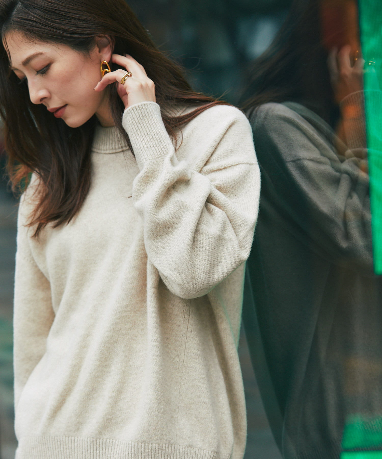 リラクシーなサイズ感でこなれた印象に カシミヤ5 クルーネックニット Rive Droite リヴドロワ レディース Pal Closet パルクローゼット パルグループ公式ファッション通販サイト