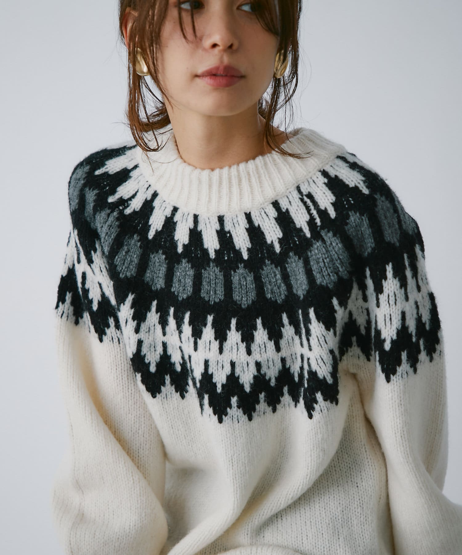 着丈を変えたサイズ展開 モダンノルディックニット La Boutique Bonbon ラブティックボンボン レディース Pal Closet パルクローゼット パルグループ公式ファッション通販サイト
