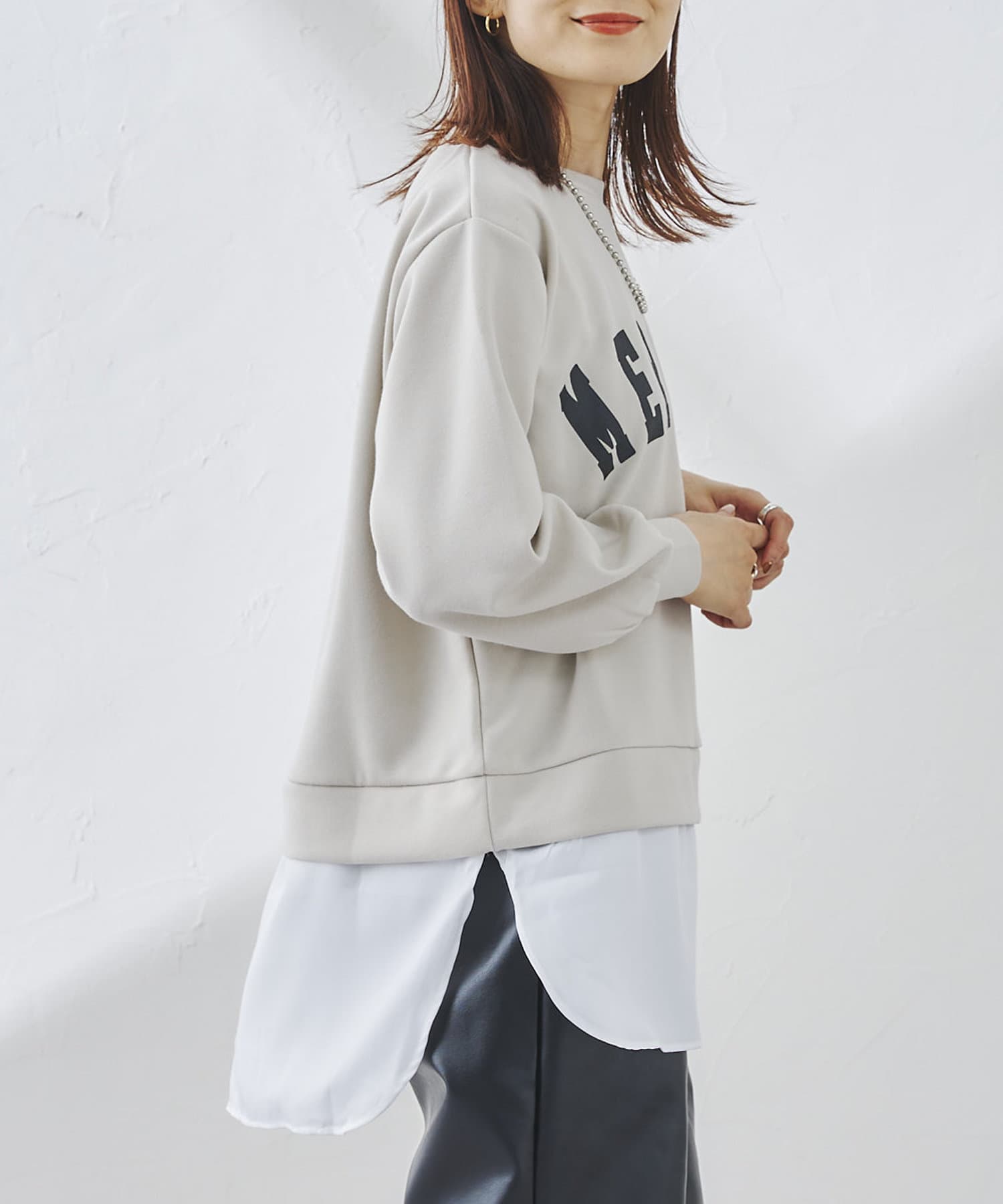 prose verse(プロズヴェール) シャツドッキングロゴプルオーバー