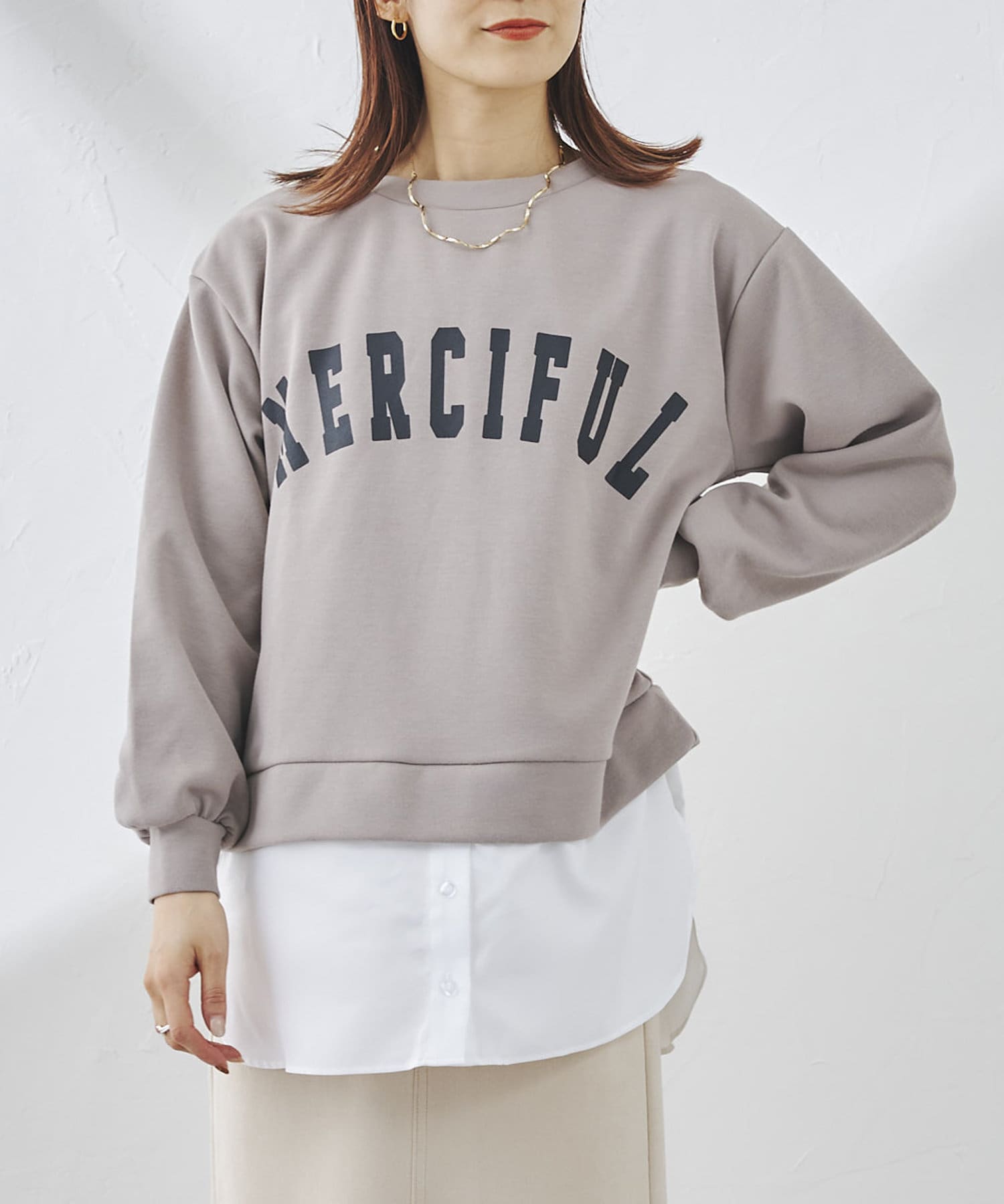 prose verse(プロズヴェール) シャツドッキングロゴプルオーバー