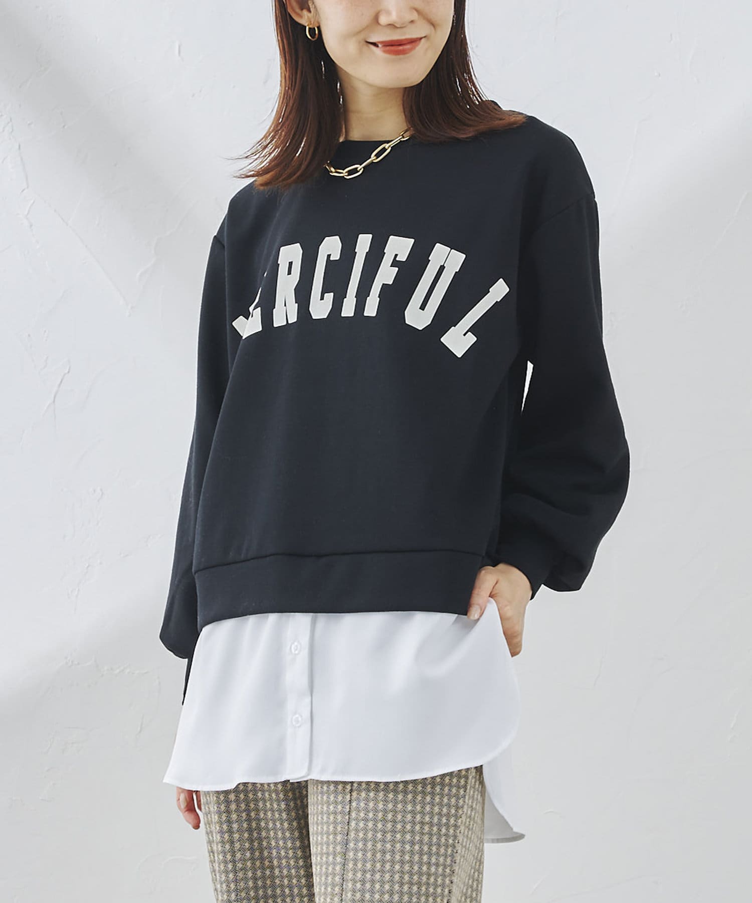 prose verse(プロズヴェール) シャツドッキングロゴプルオーバー