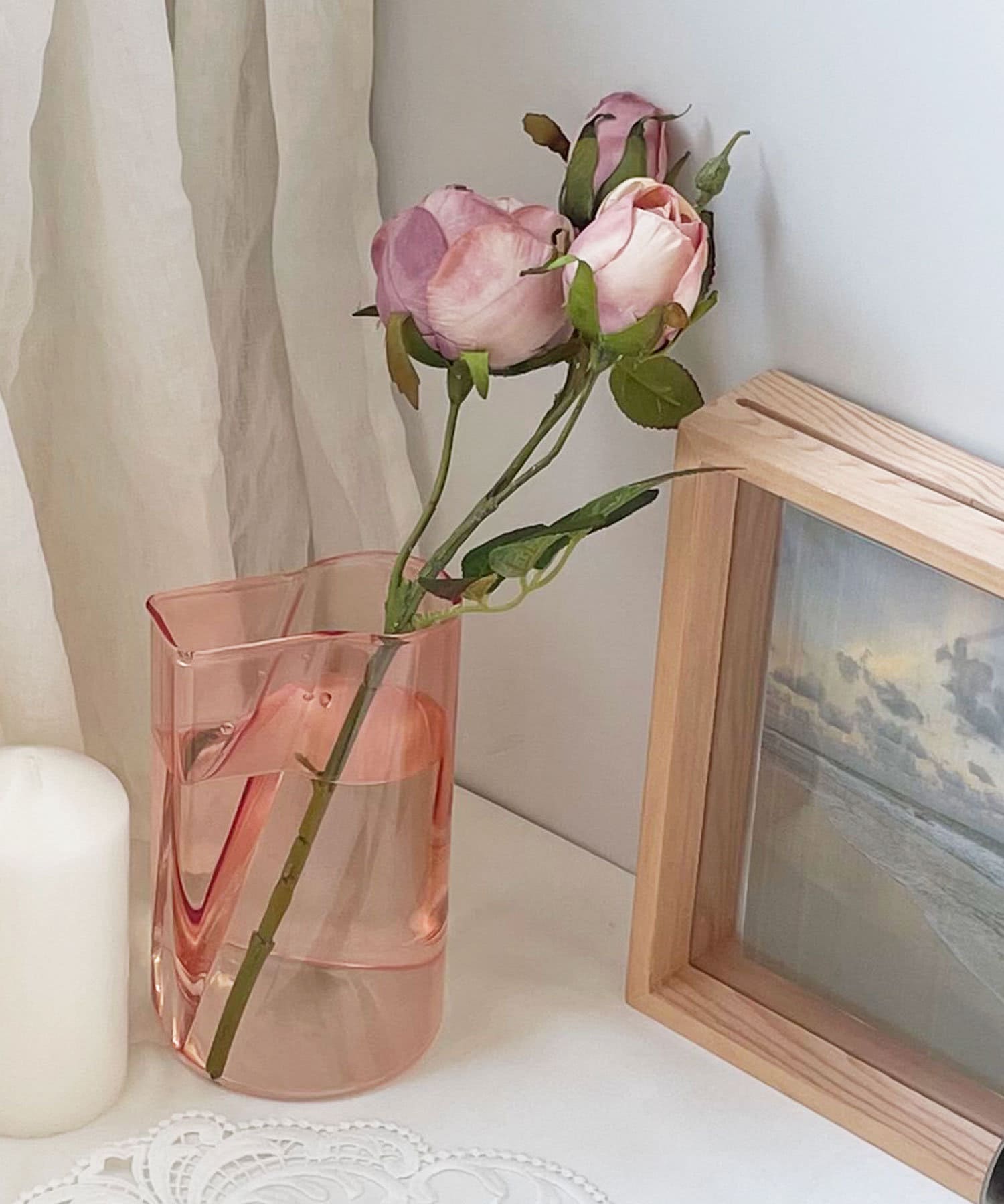全国どこでも送料無料 フラワーベース 花瓶 ピンク オブジェ