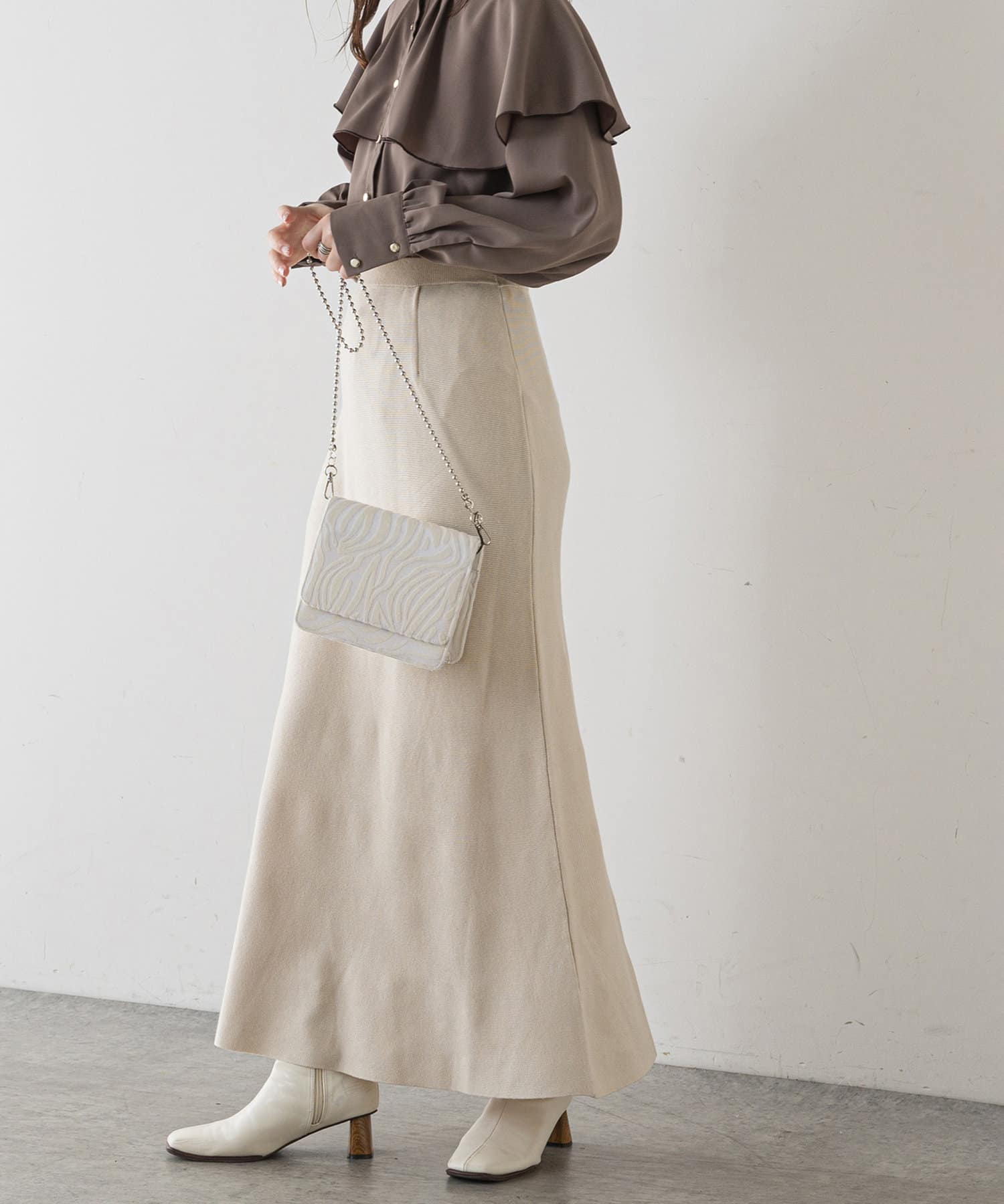 natural couture(ナチュラルクチュール) 【WEB限定】マーメイドニットスカート