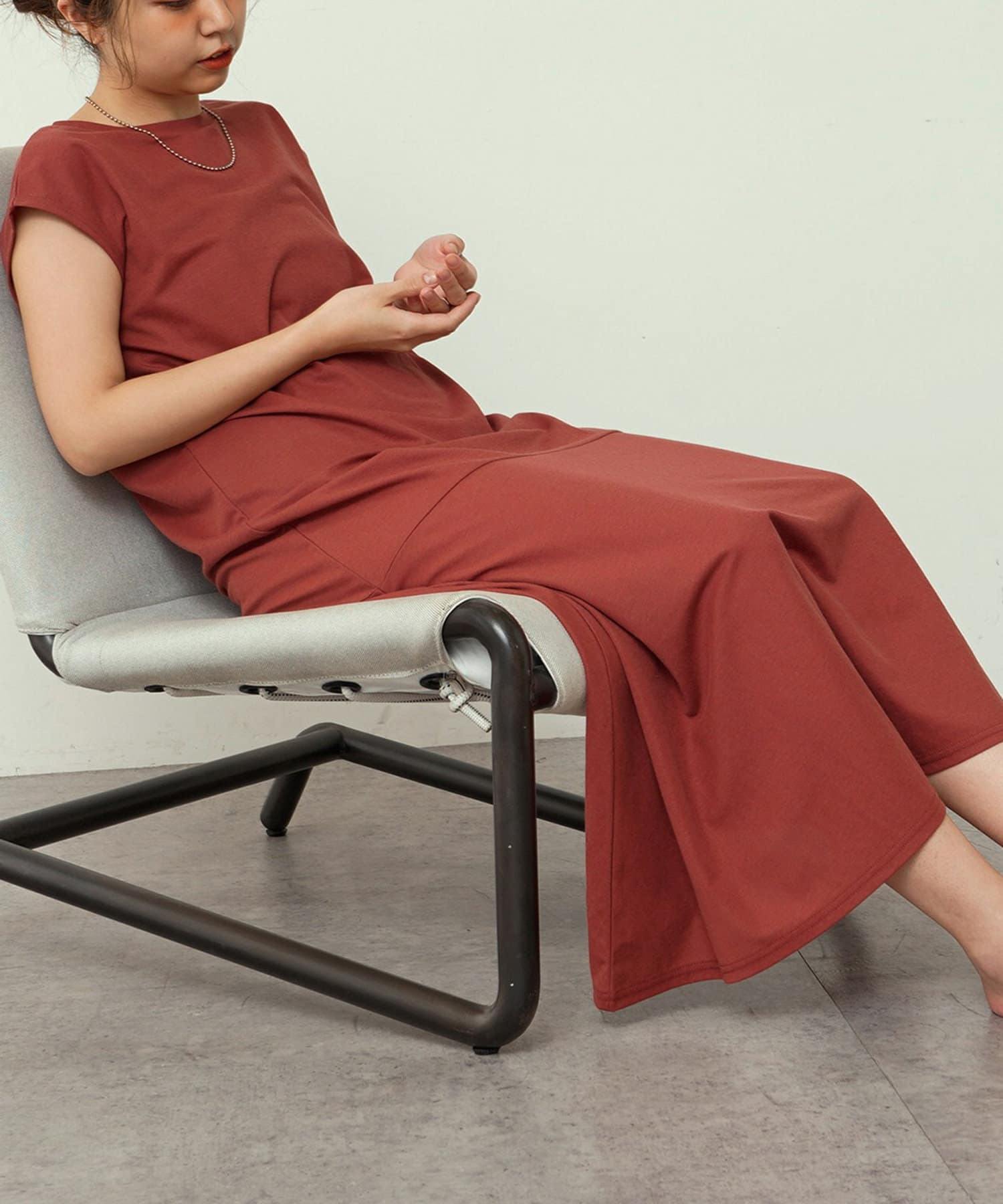 NICE CLAUP / OLIVE des OLIVE OUTLET(ナイスクラップ  / オリーブ デ オリーブ アウトレット) 【natural couture】涼しげジャージー裾フレアワンピース