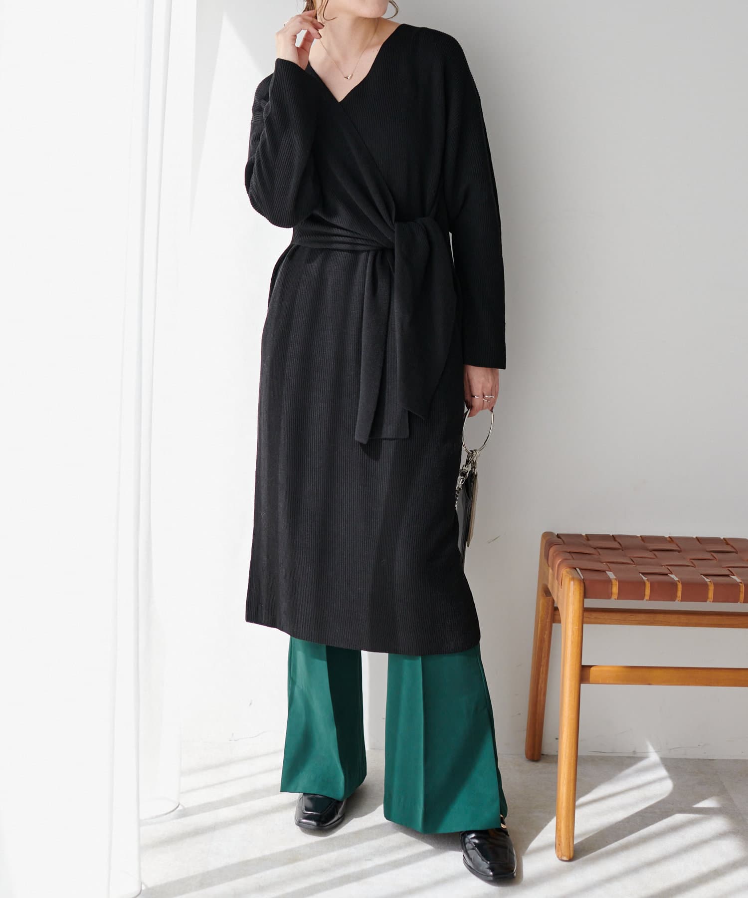 リブ前リボンニットワンピース Discoat ディスコート レディース Pal Closet パルクローゼット パルグループ公式ファッション通販サイト