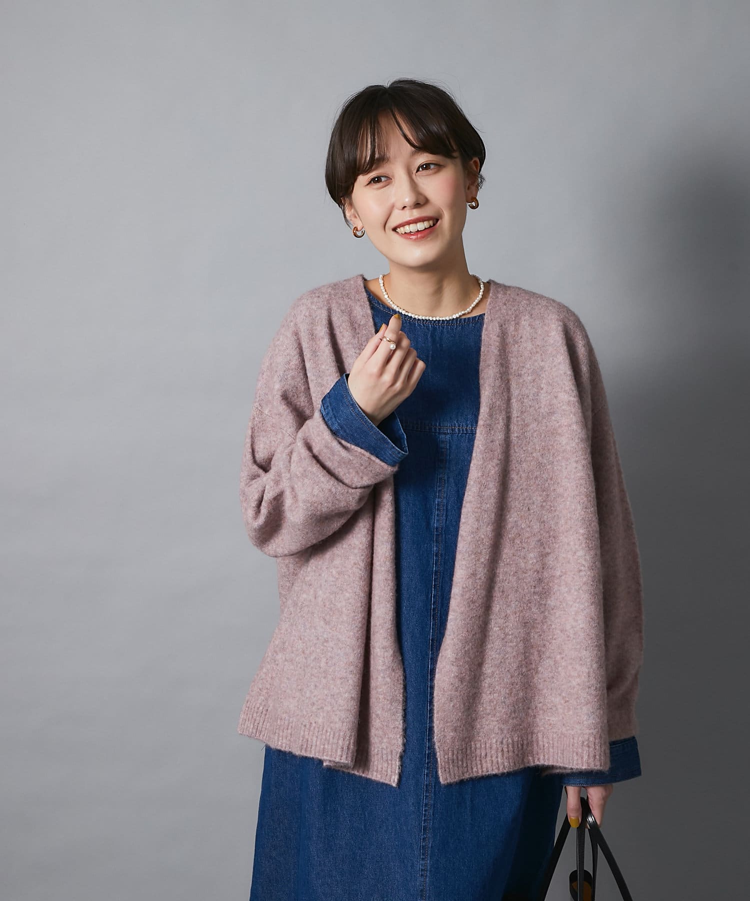 un dix cors(アンディコール) 【ふわふわの肌触り】リャマ混ワイドカーディガン