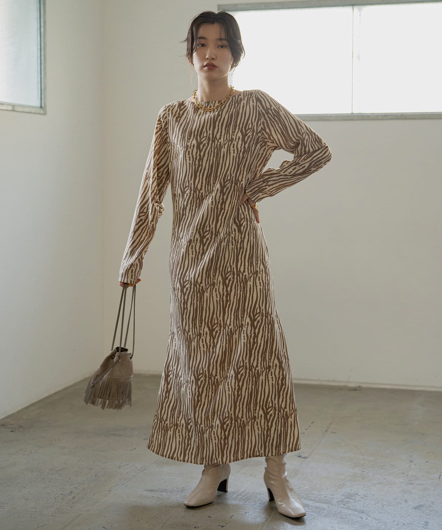 ゼブラマキシワンピース Loungedress ラウンジドレス レディース Pal Closet パルクローゼット パルグループ公式ファッション通販サイト