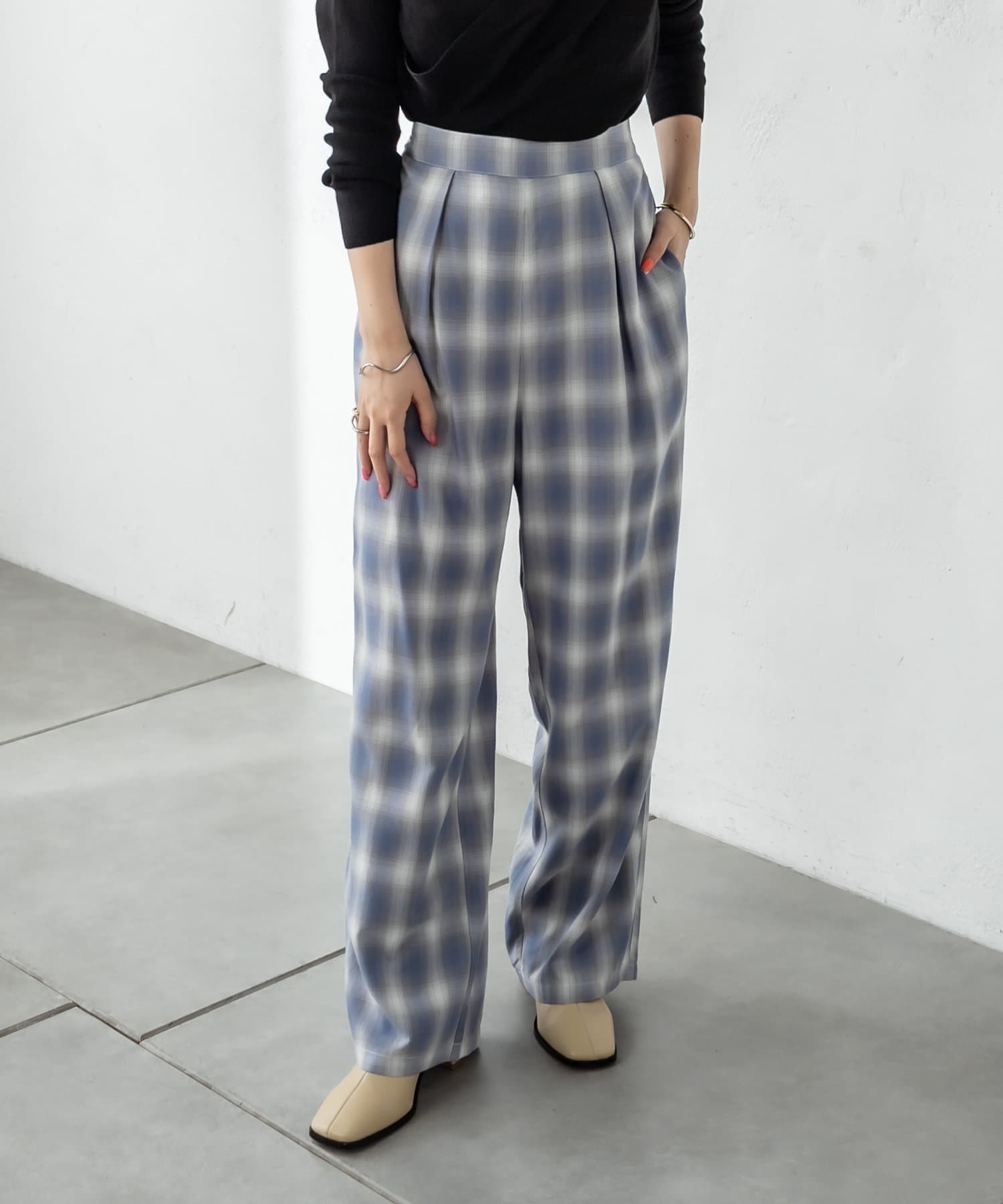 kinema キネマcheck pajamas pantsその金額でよろしくお願いします