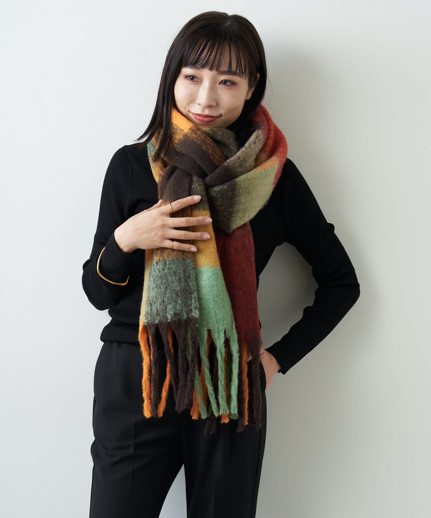 Odore オドル チェックストール Loungedress ラウンジドレス レディース Pal Closet パルクローゼット パルグループ公式ファッション通販サイト