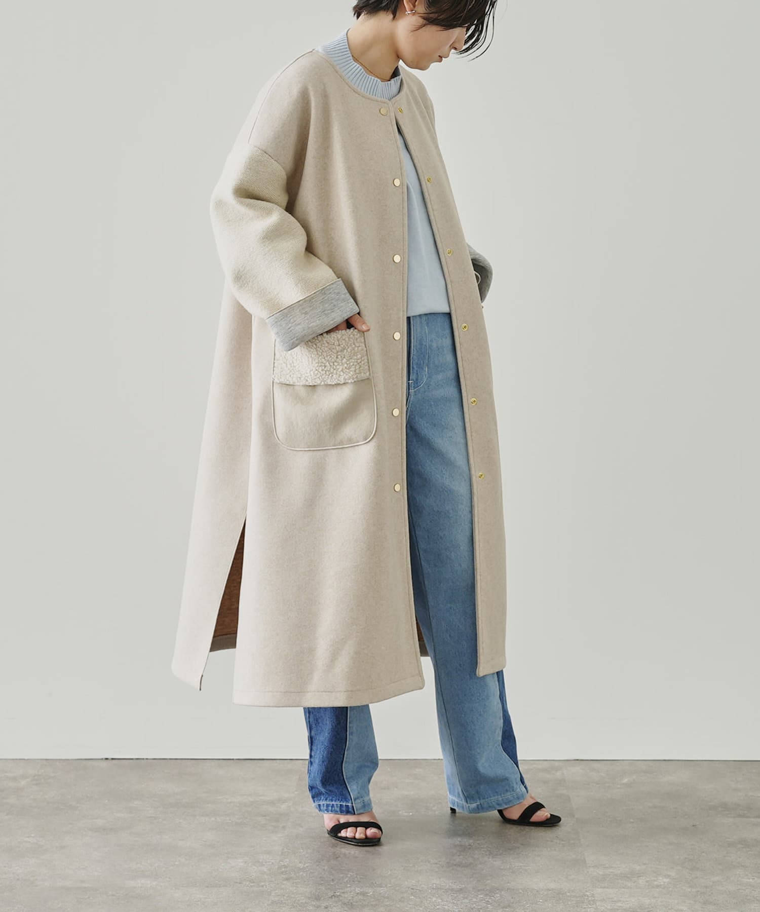 ムートン異素材コート Jena Espace Merveilleux ジェナ エスパスメルヴェイユ レディース Pal Closet パルクローゼット パルグループ公式ファッション通販サイト