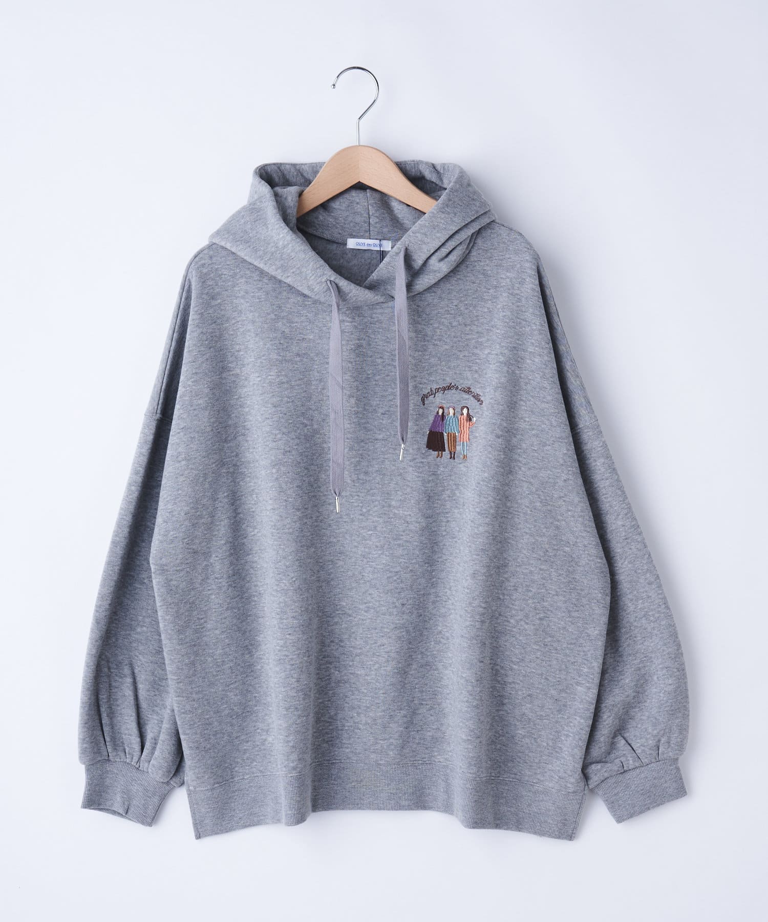 女の子刺繍裏起毛パーカープルオーバー | OLIVE des OLIVE OUTLET 