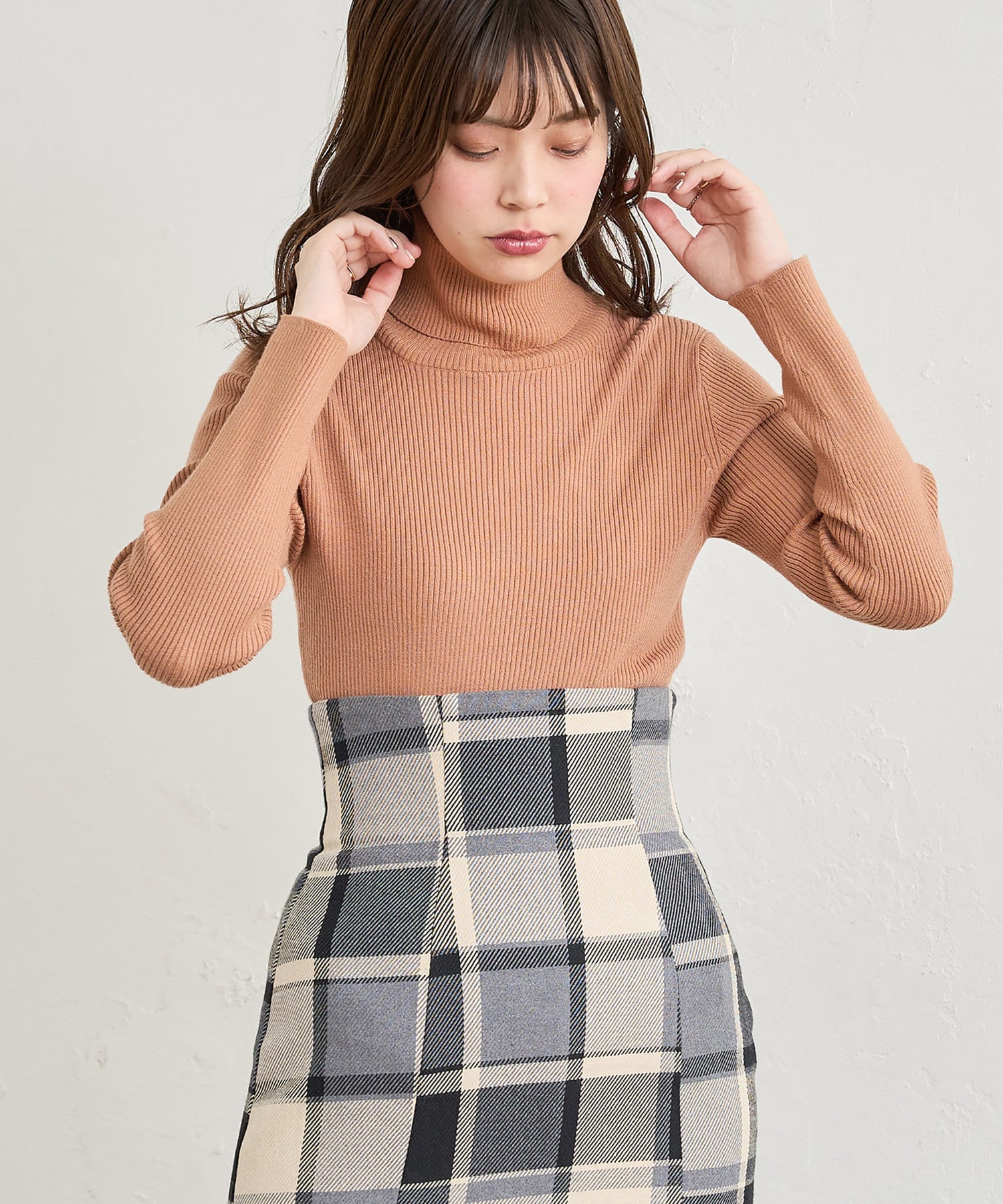 natural couture(ナチュラルクチュール) もちもちベーシックリブタートル