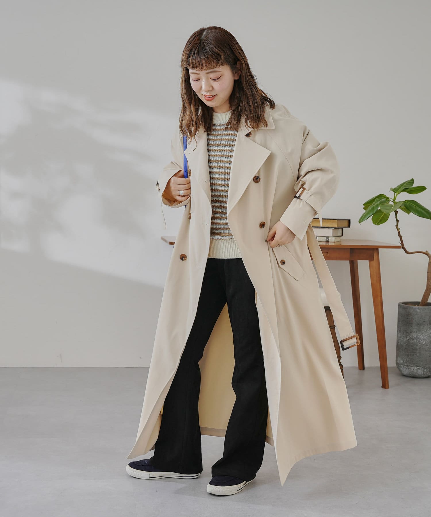 ZARA x MANTECO キャメル ベルトロングコート - ロングコート