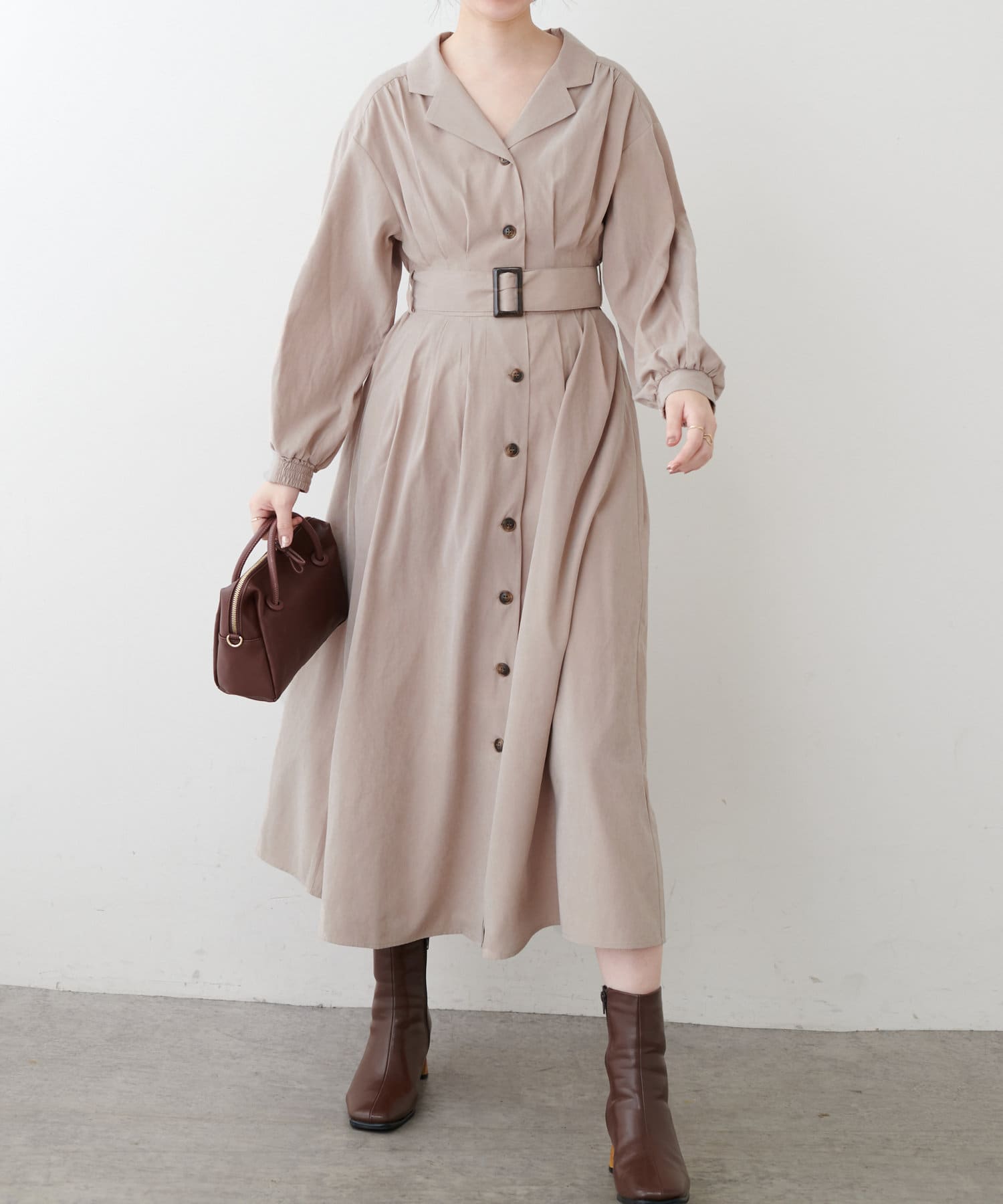 WEB限定カラー有り】開襟レディシャツワンピース | natural couture 