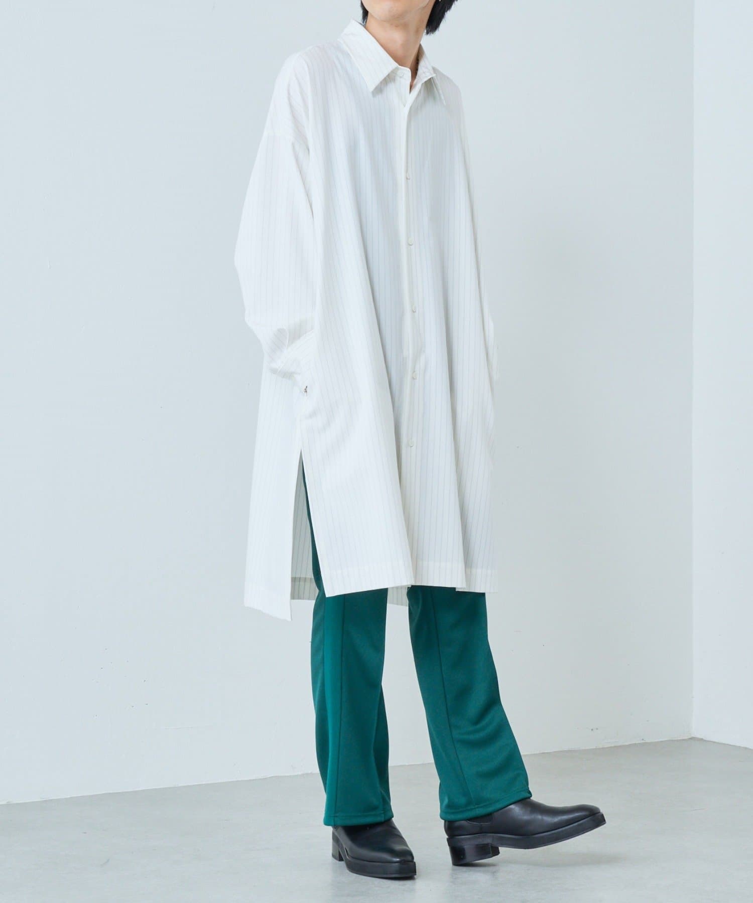 ストライプサイドスリット ビッグシルエット シャツコート Lui S ルイス メンズ Pal Closet パルクローゼット パルグループ公式ファッション通販サイト