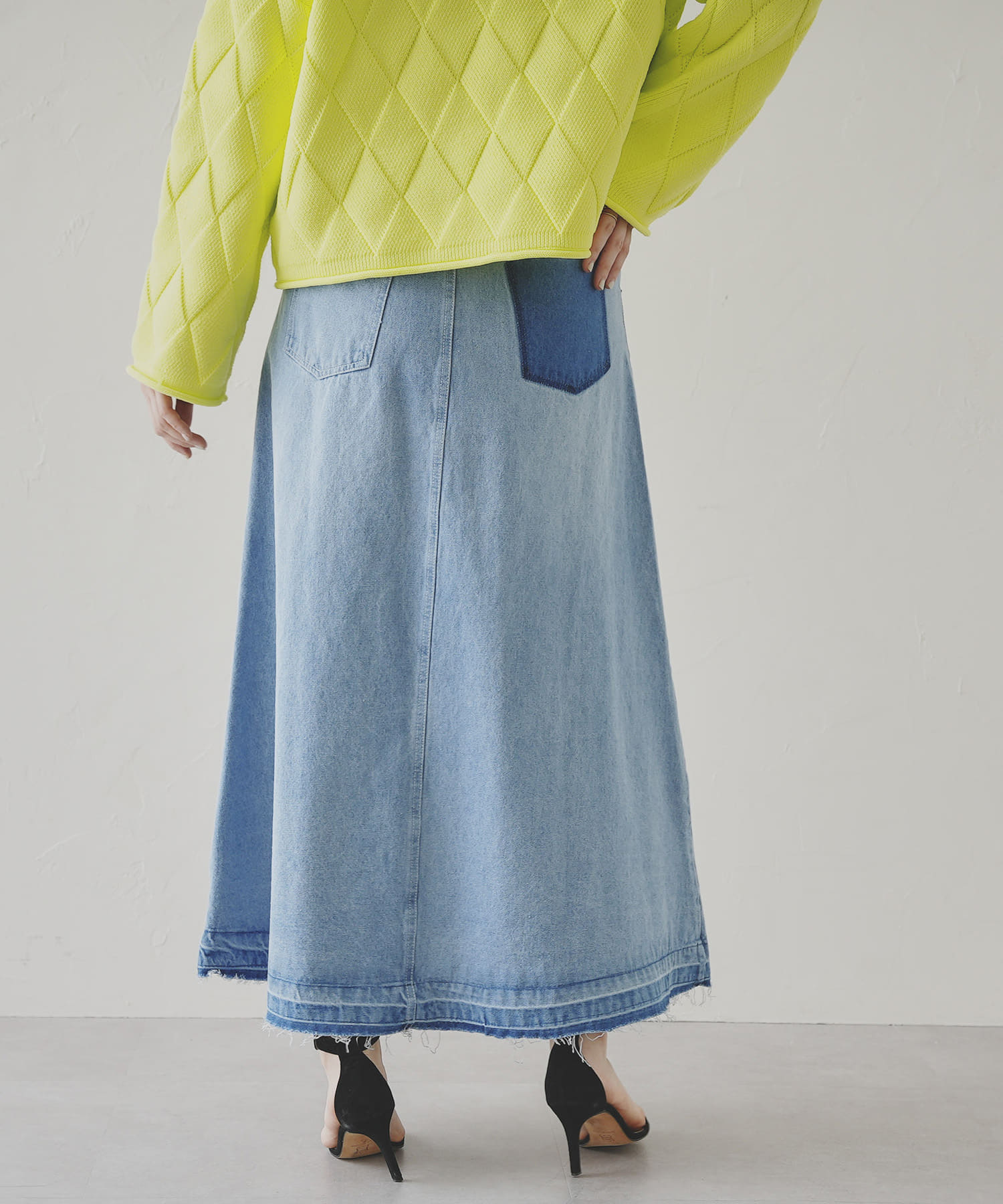 バイカラーデニムロングスカート Jena Espace Merveilleux ジェナ エスパスメルヴェイユ レディース Pal Closet パルクローゼット パルグループ公式ファッション通販サイト