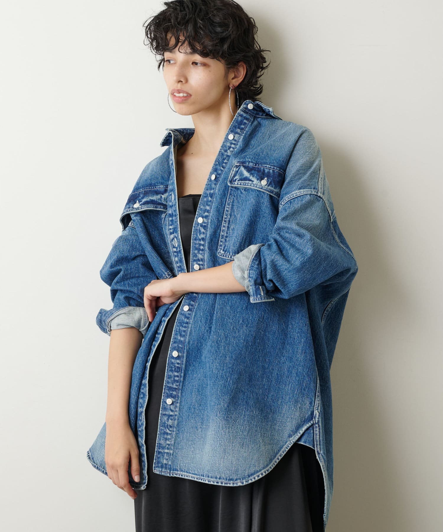 ウィムガゼット　DENIMシャツワンピース