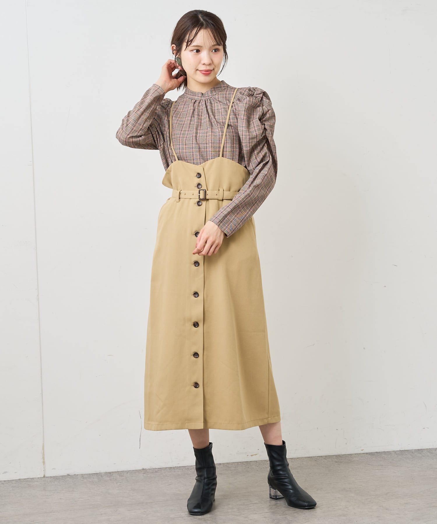 EツイルF釦キャミジャンスカ | NICE CLAUP / OLIVE des OLIVE OUTLET 