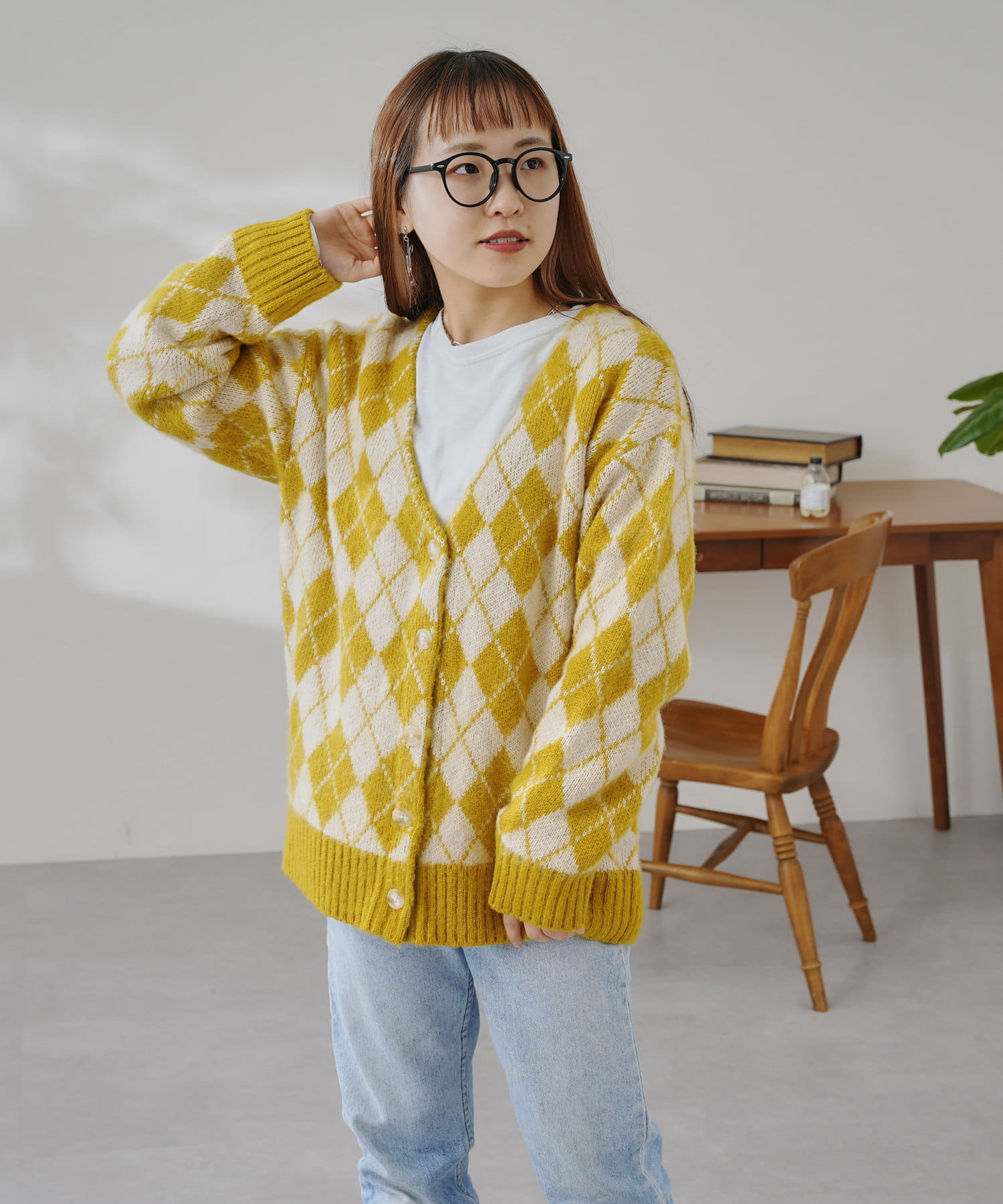 起毛糸アーガイルニットカーディガン Cpcm シーピーシーエム レディース Pal Closet パルクローゼット パルグループ公式ファッション通販サイト